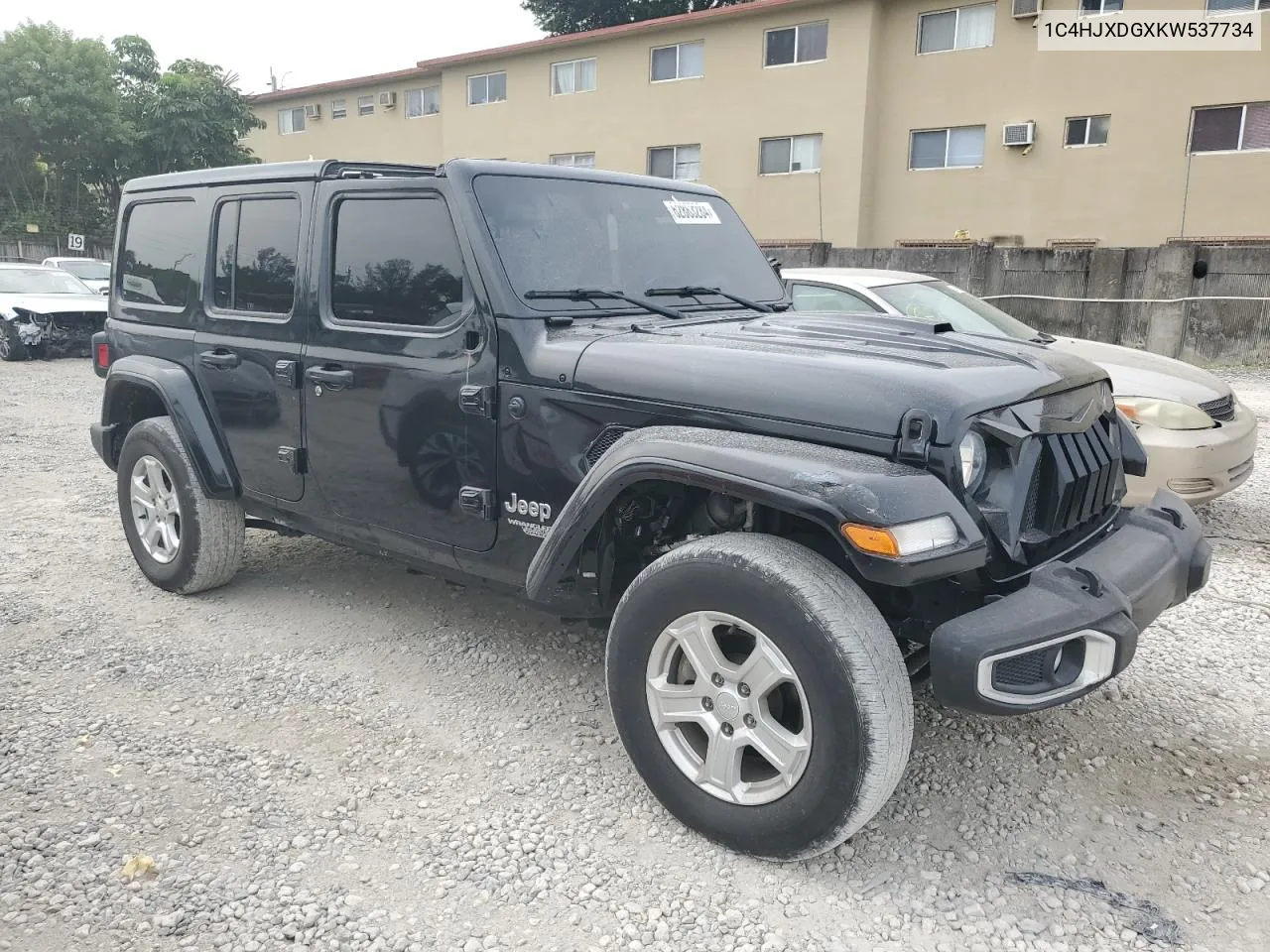 2019 Jeep Wrangler Unlimited Sport VIN: 1C4HJXDGXKW537734 Lot: 62863284