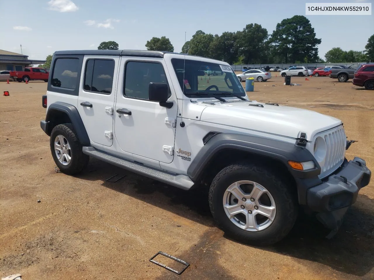 2019 Jeep Wrangler Unlimited Sport VIN: 1C4HJXDN4KW552910 Lot: 63095264