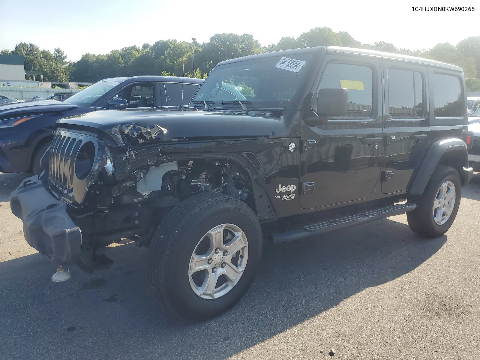 2019 Jeep Wrangler Unlimited Sport VIN: 1C4HJXDN0KW690265 Lot: 64759854