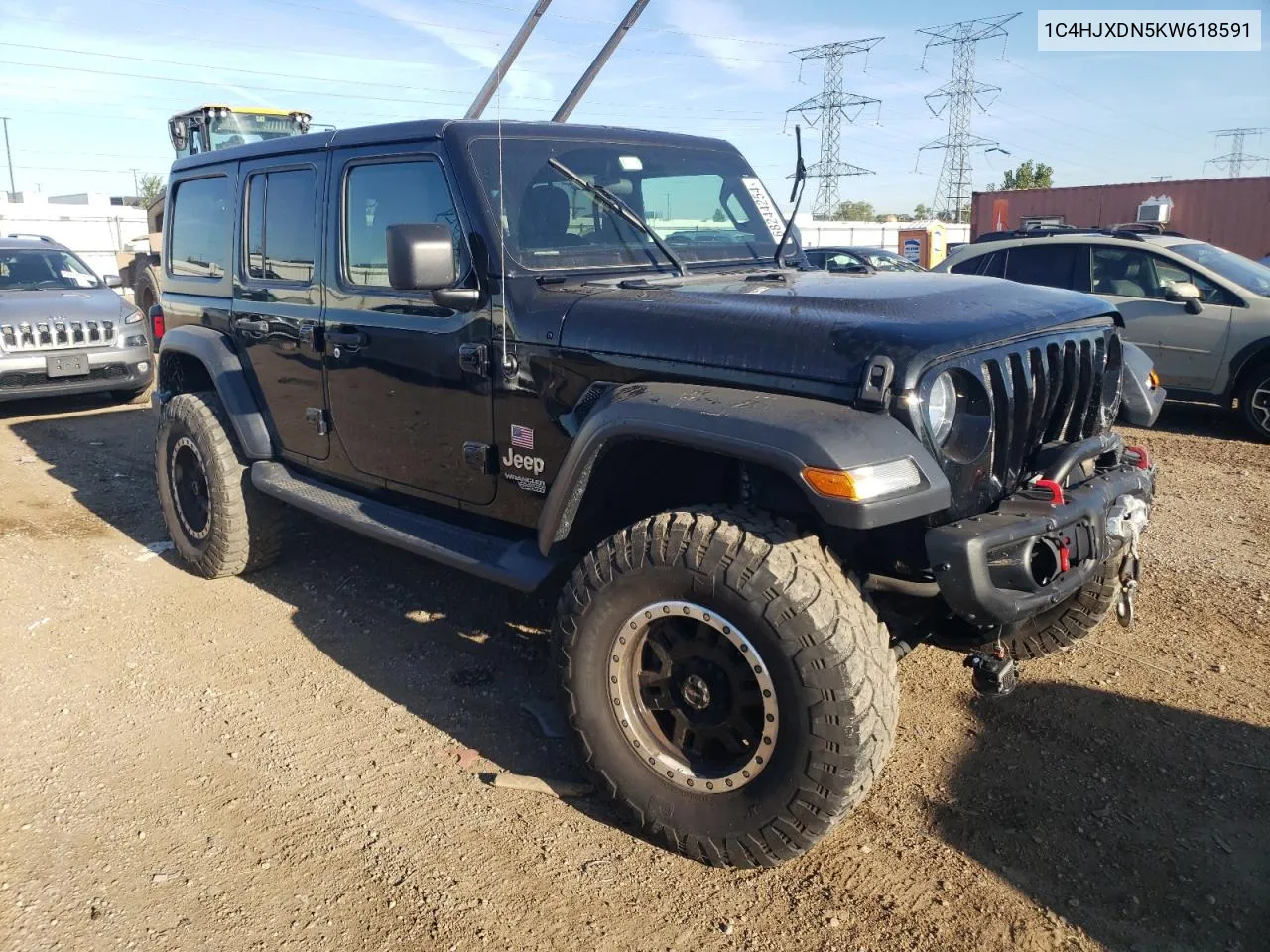 2019 Jeep Wrangler Unlimited Sport VIN: 1C4HJXDN5KW618591 Lot: 68244254