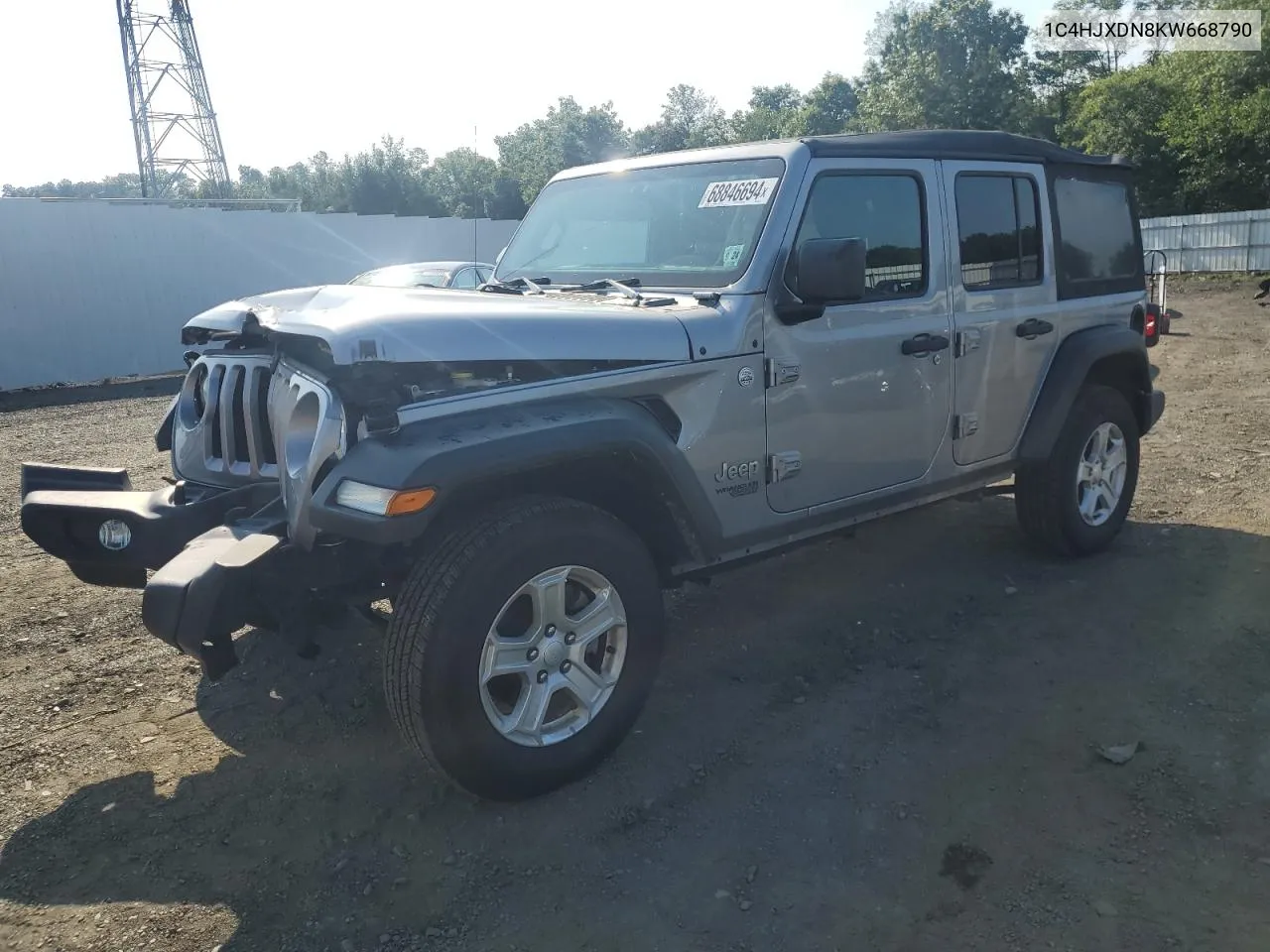 2019 Jeep Wrangler Unlimited Sport VIN: 1C4HJXDN8KW668790 Lot: 68846694