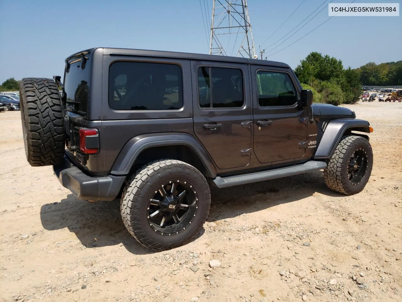 2019 Jeep Wrangler Unlimited Sahara VIN: 1C4HJXEG5KW531984 Lot: 68980674