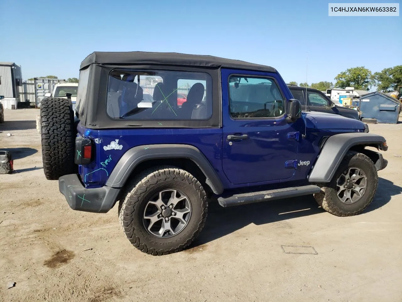 2019 Jeep Wrangler Sport VIN: 1C4HJXAN6KW663382 Lot: 69619894