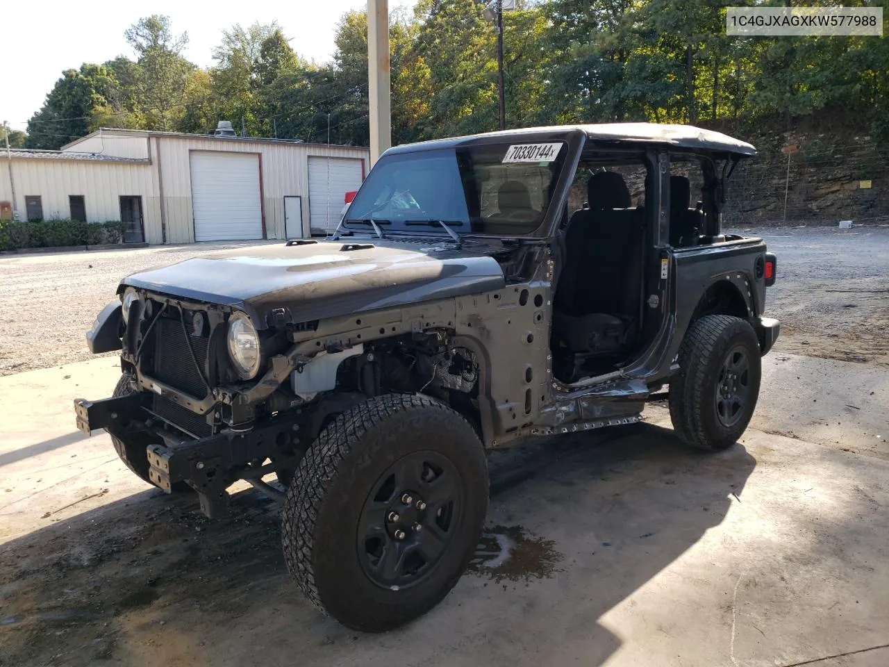 2019 Jeep Wrangler Sport VIN: 1C4GJXAGXKW577988 Lot: 70330144