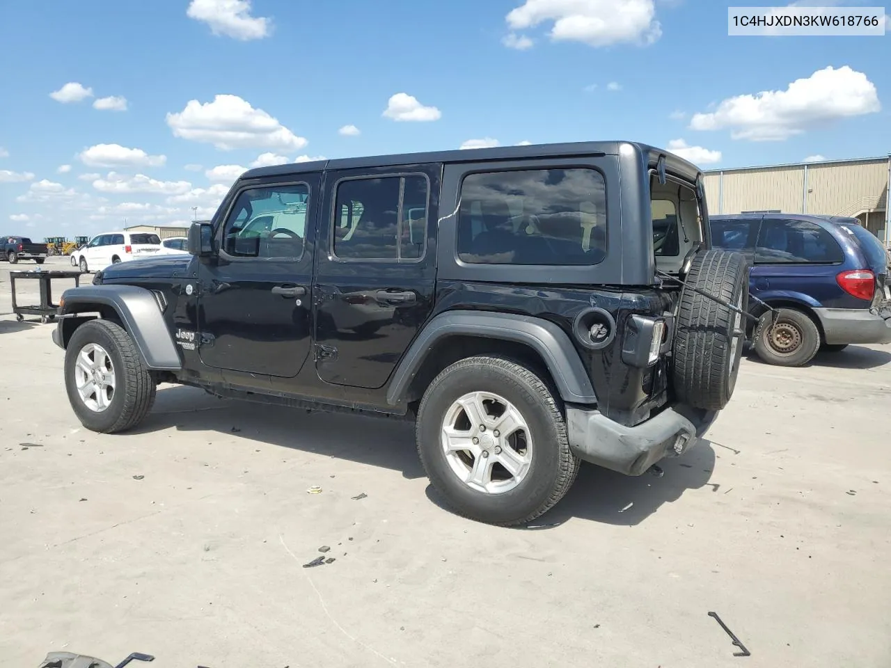 2019 Jeep Wrangler Unlimited Sport VIN: 1C4HJXDN3KW618766 Lot: 70805424