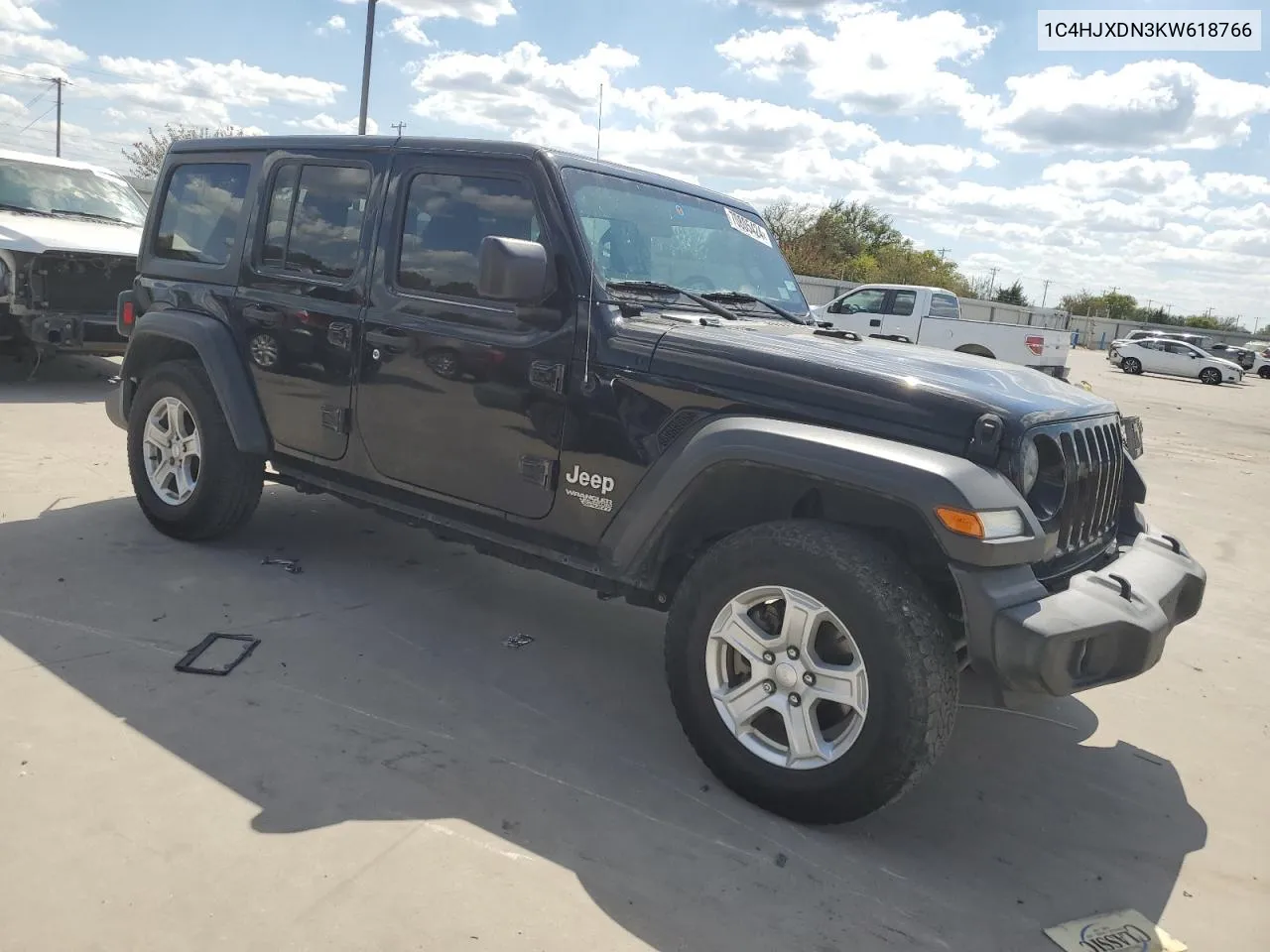 2019 Jeep Wrangler Unlimited Sport VIN: 1C4HJXDN3KW618766 Lot: 70805424