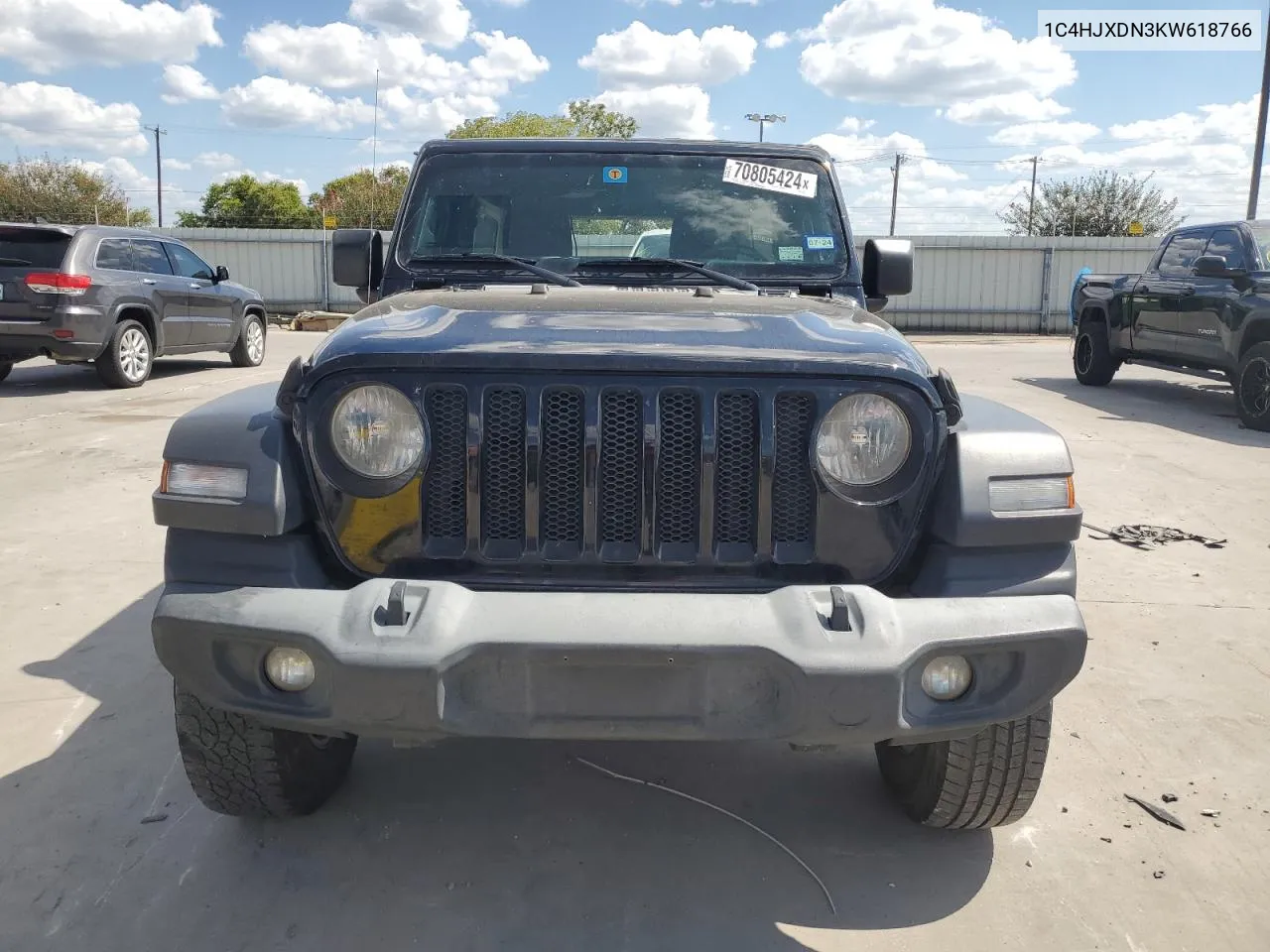 2019 Jeep Wrangler Unlimited Sport VIN: 1C4HJXDN3KW618766 Lot: 70805424