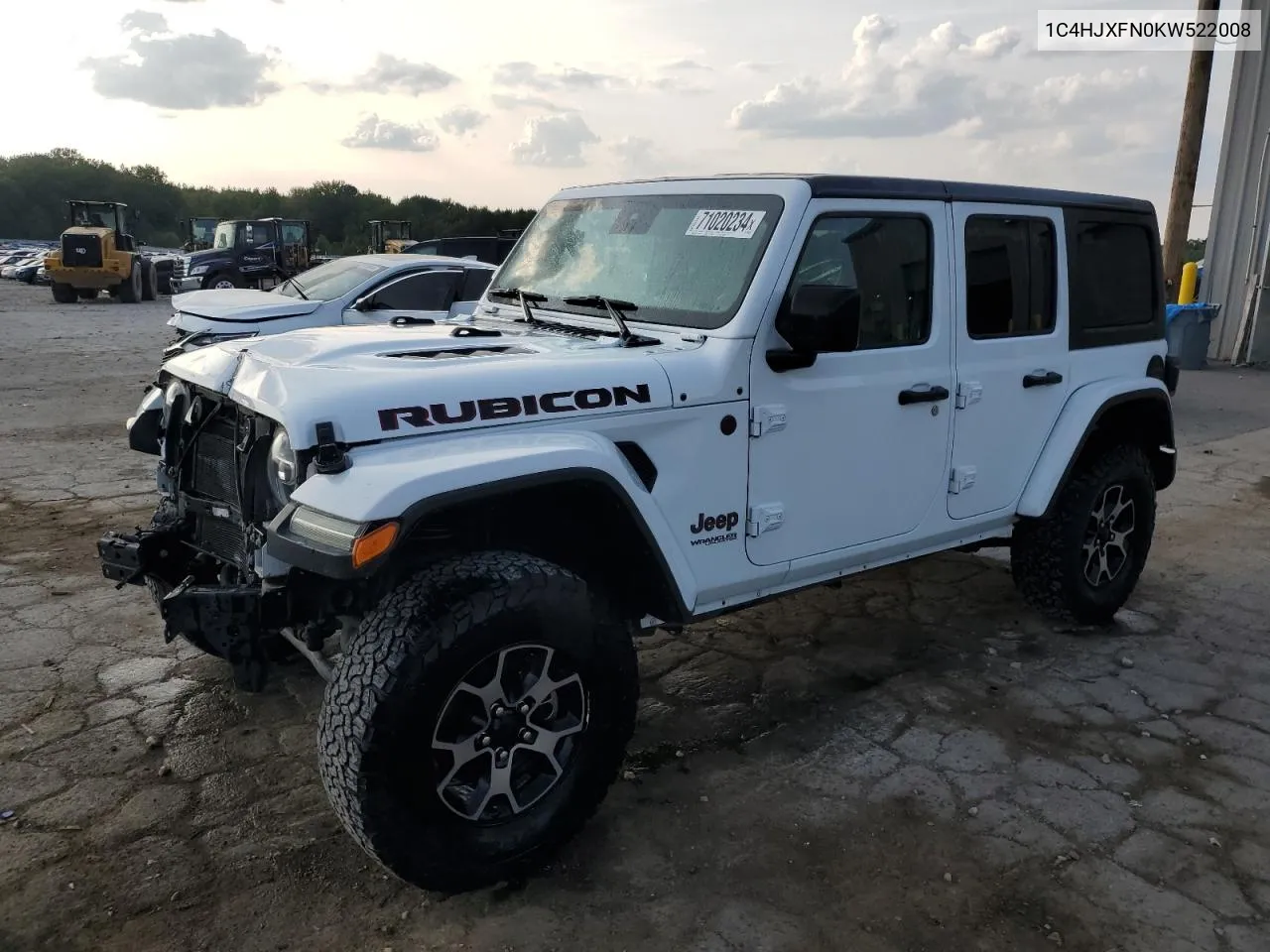 2019 Jeep Wrangler Unlimited Rubicon VIN: 1C4HJXFN0KW522008 Lot: 71020234