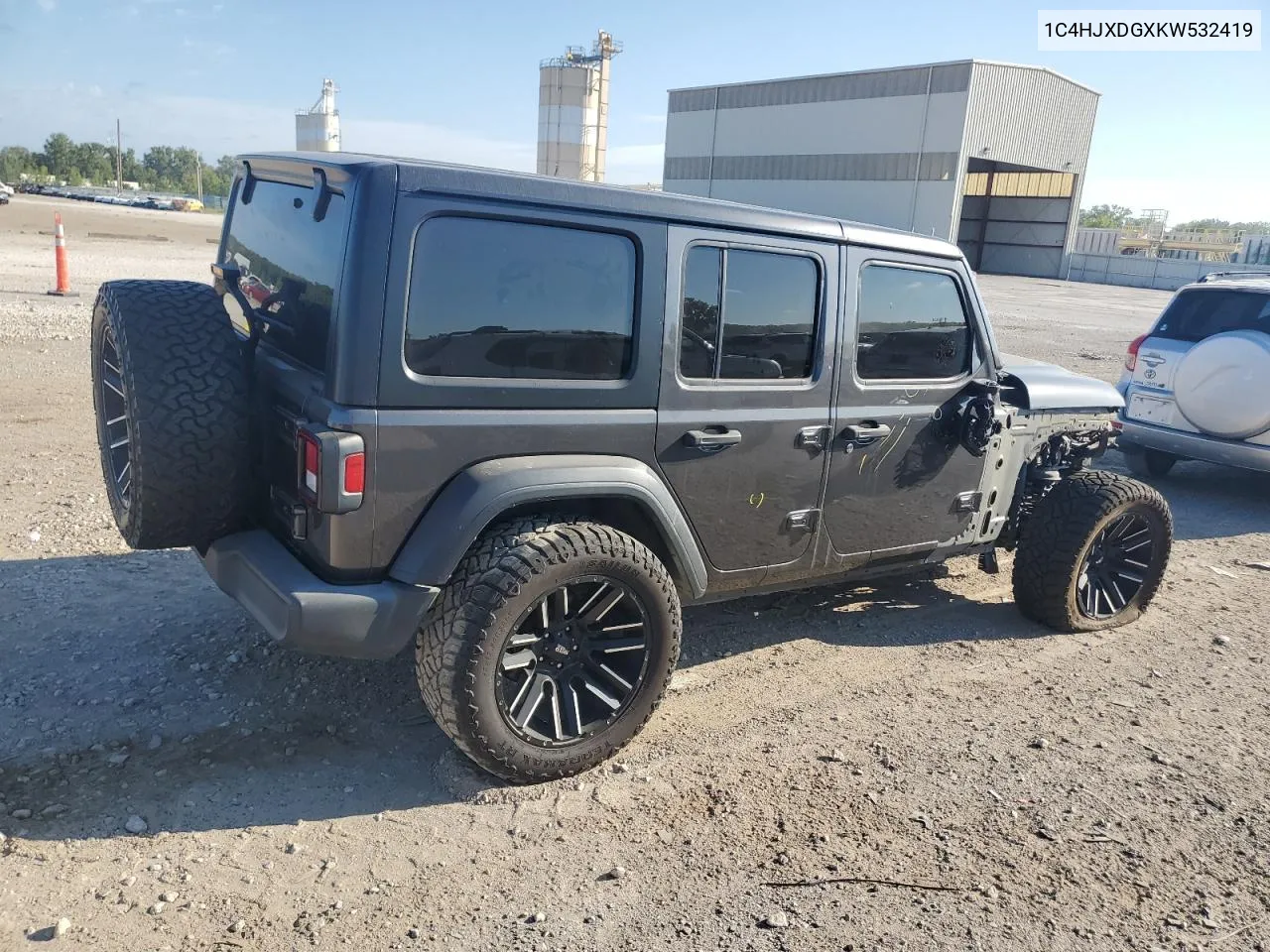 2019 Jeep Wrangler Unlimited Sport VIN: 1C4HJXDGXKW532419 Lot: 71635714