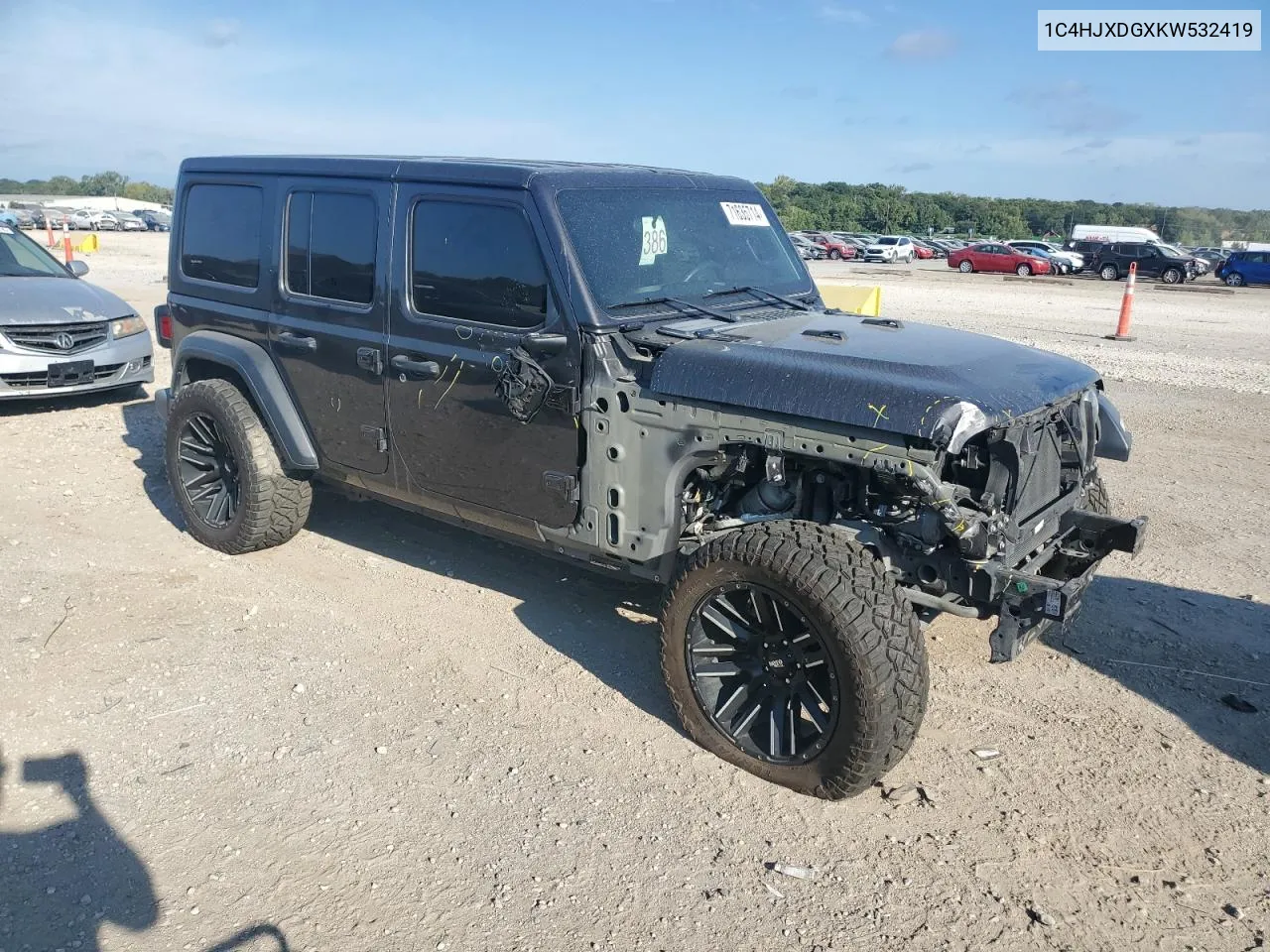 2019 Jeep Wrangler Unlimited Sport VIN: 1C4HJXDGXKW532419 Lot: 71635714