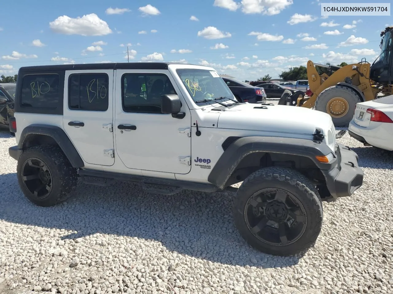 2019 Jeep Wrangler Unlimited Sport VIN: 1C4HJXDN9KW591704 Lot: 72119964