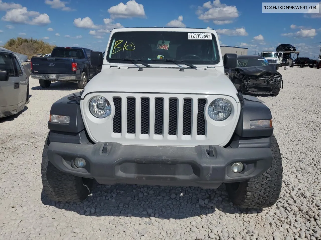 2019 Jeep Wrangler Unlimited Sport VIN: 1C4HJXDN9KW591704 Lot: 72119964