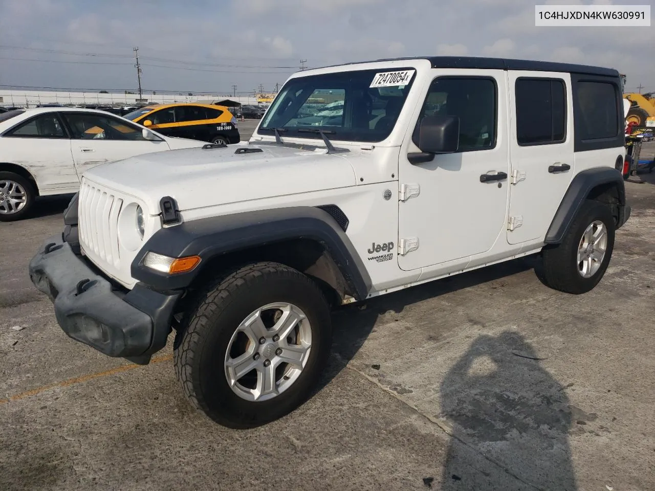 2019 Jeep Wrangler Unlimited Sport VIN: 1C4HJXDN4KW630991 Lot: 72470054