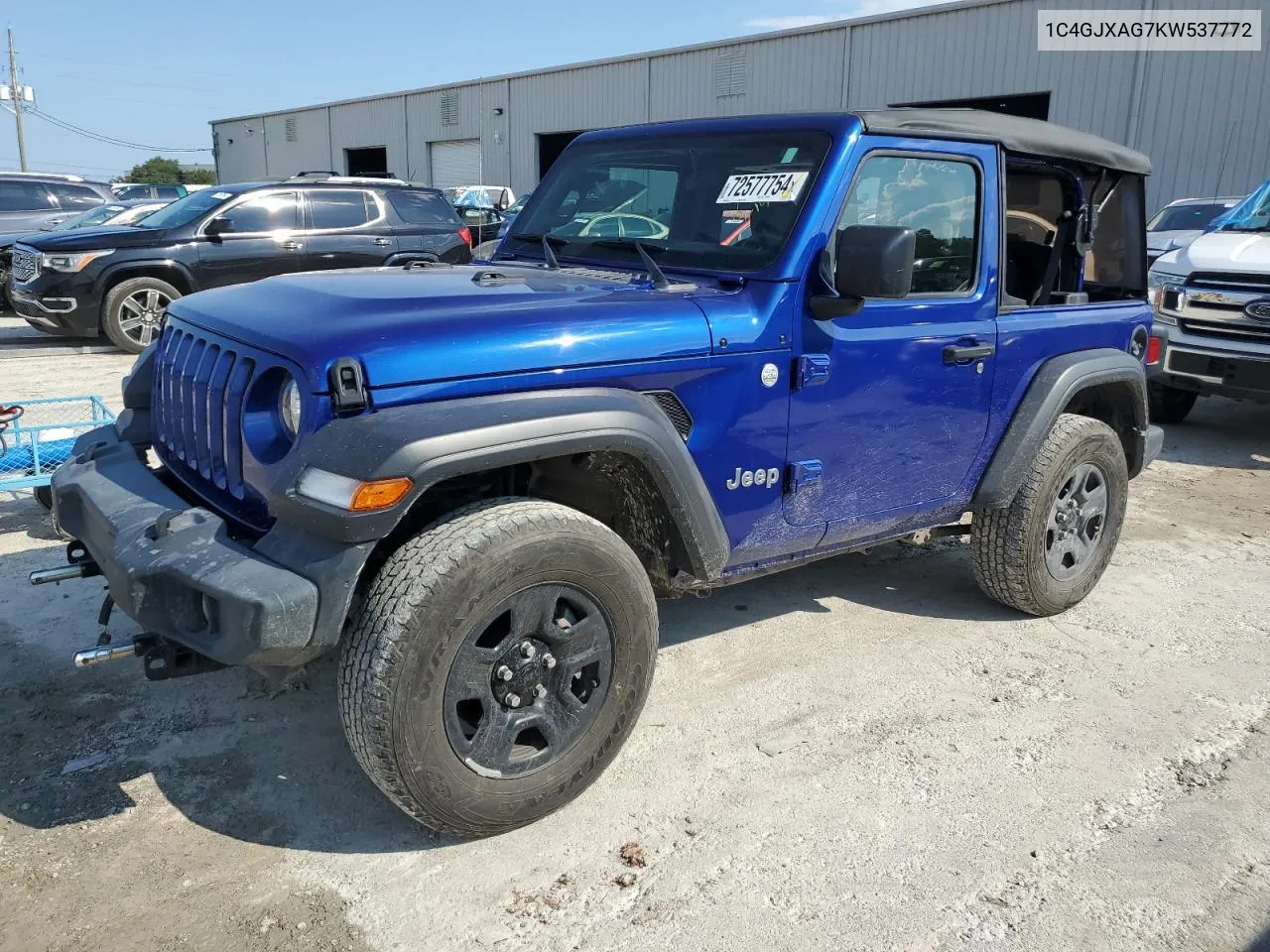 2019 Jeep Wrangler Sport VIN: 1C4GJXAG7KW537772 Lot: 72577754