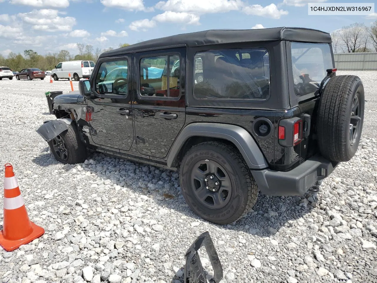 2020 Jeep Wrangler Unlimited Sport VIN: 1C4HJXDN2LW316967 Lot: 52510814