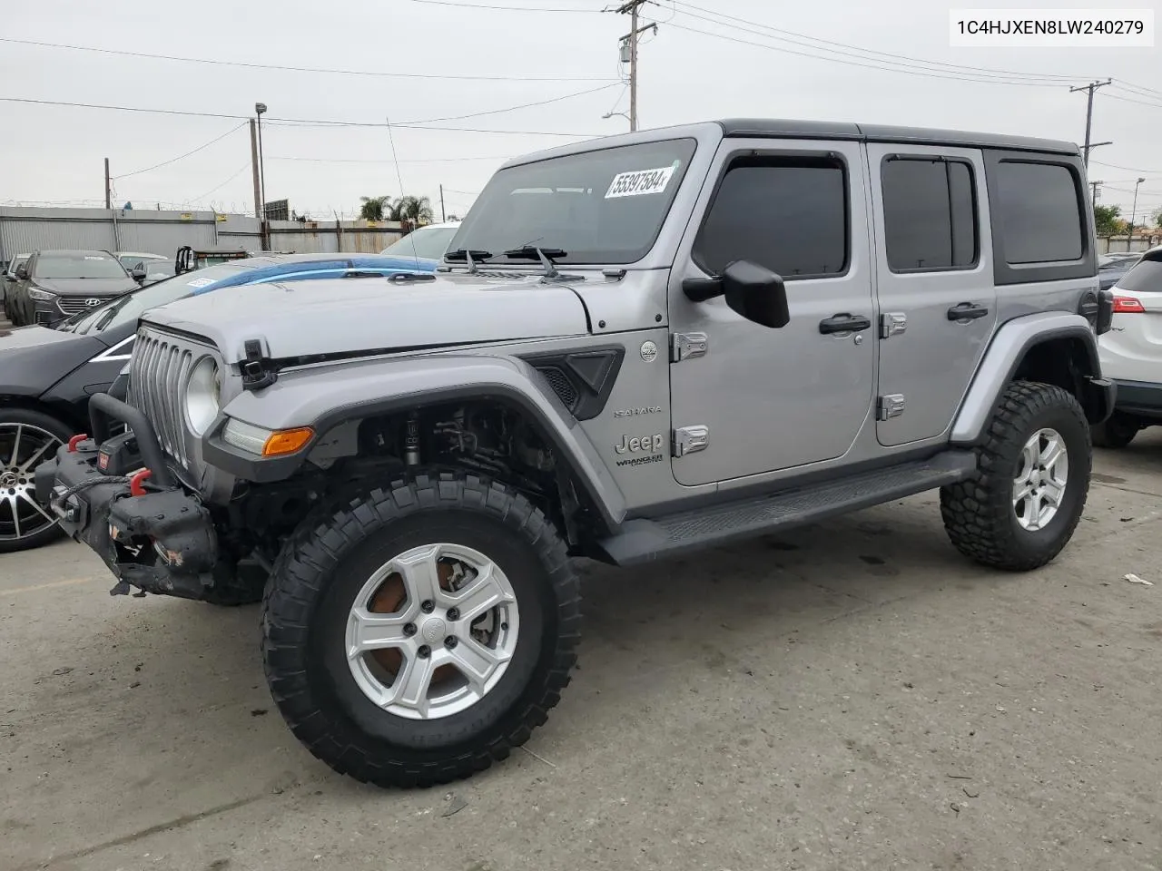 2020 Jeep Wrangler Unlimited Sahara VIN: 1C4HJXEN8LW240279 Lot: 55397584