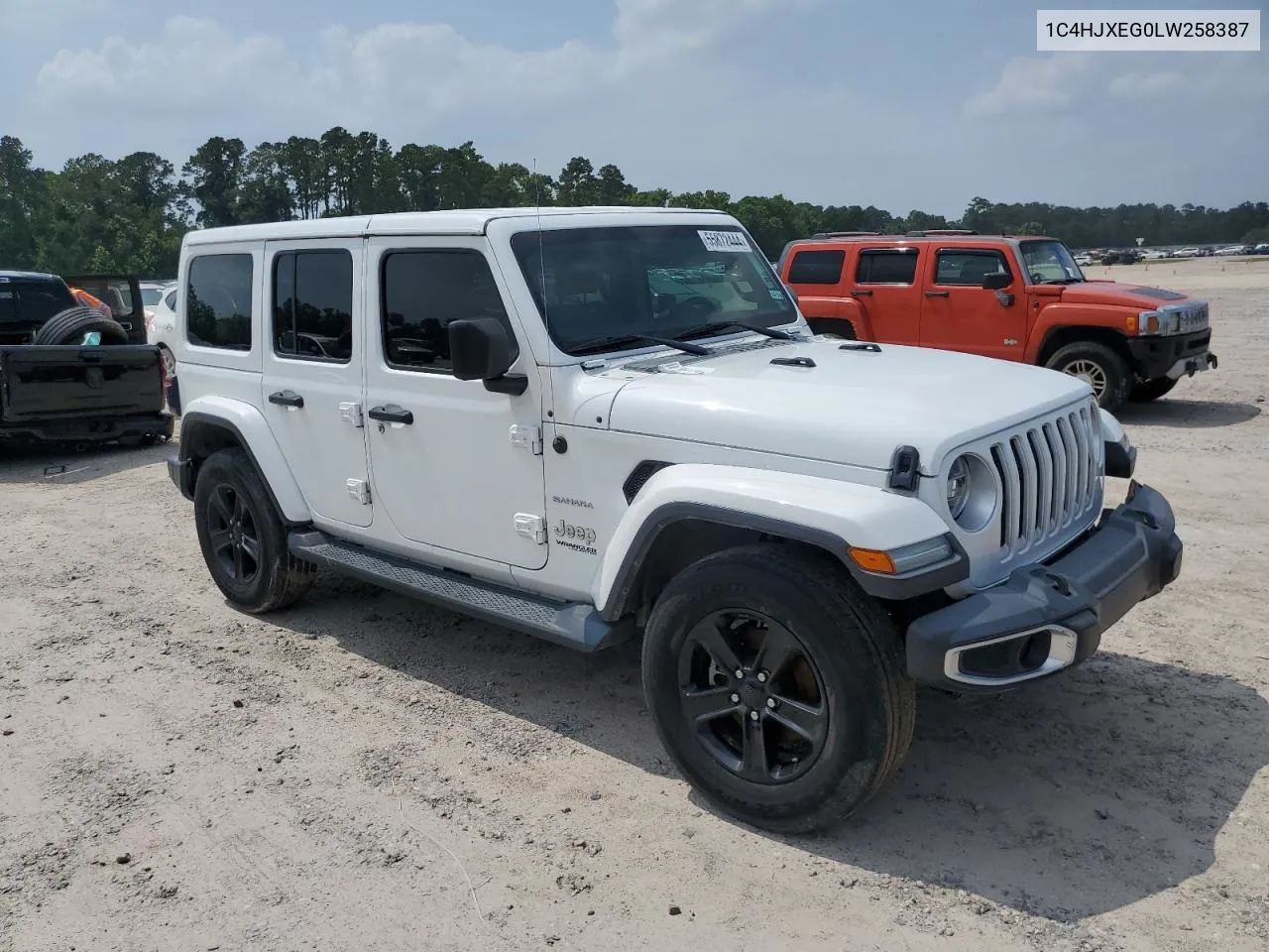 2020 Jeep Wrangler Unlimited Sahara VIN: 1C4HJXEG0LW258387 Lot: 55872444