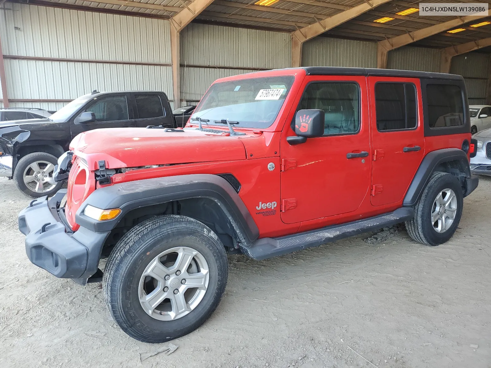 2020 Jeep Wrangler Unlimited Sport VIN: 1C4HJXDN5LW139086 Lot: 57967474