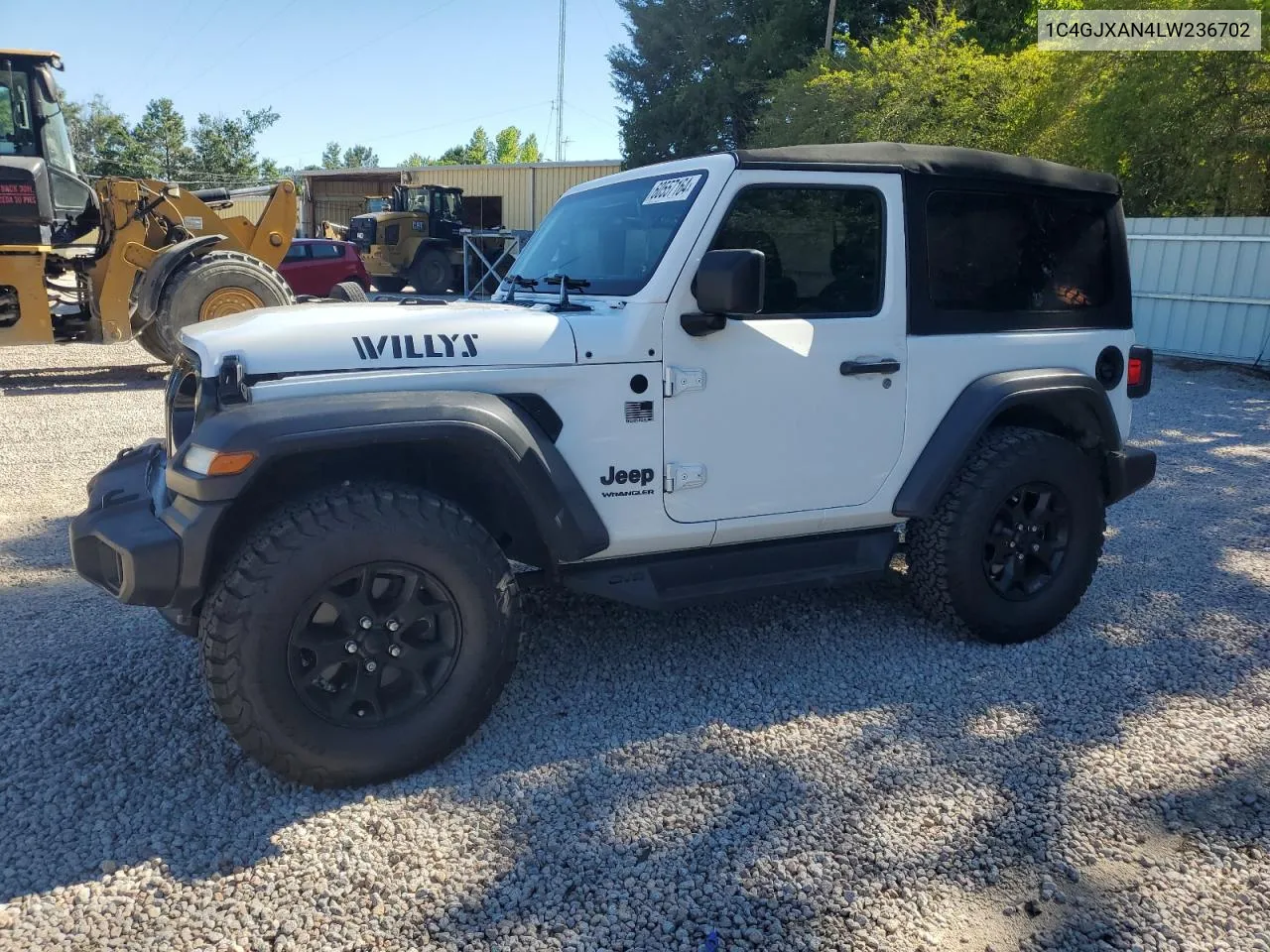 2020 Jeep Wrangler Sport VIN: 1C4GJXAN4LW236702 Lot: 60557164