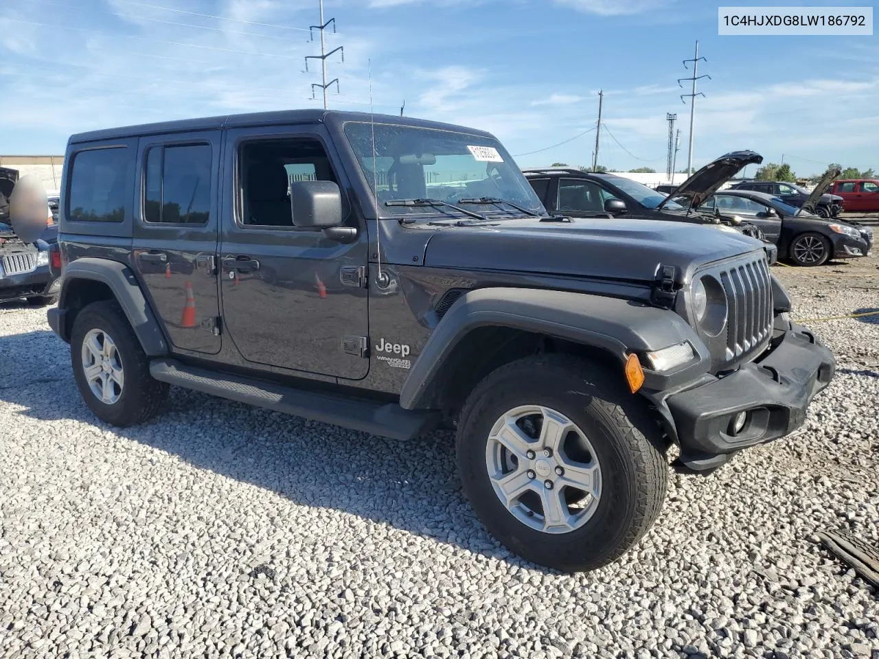 2020 Jeep Wrangler Unlimited Sport VIN: 1C4HJXDG8LW186792 Lot: 61256204