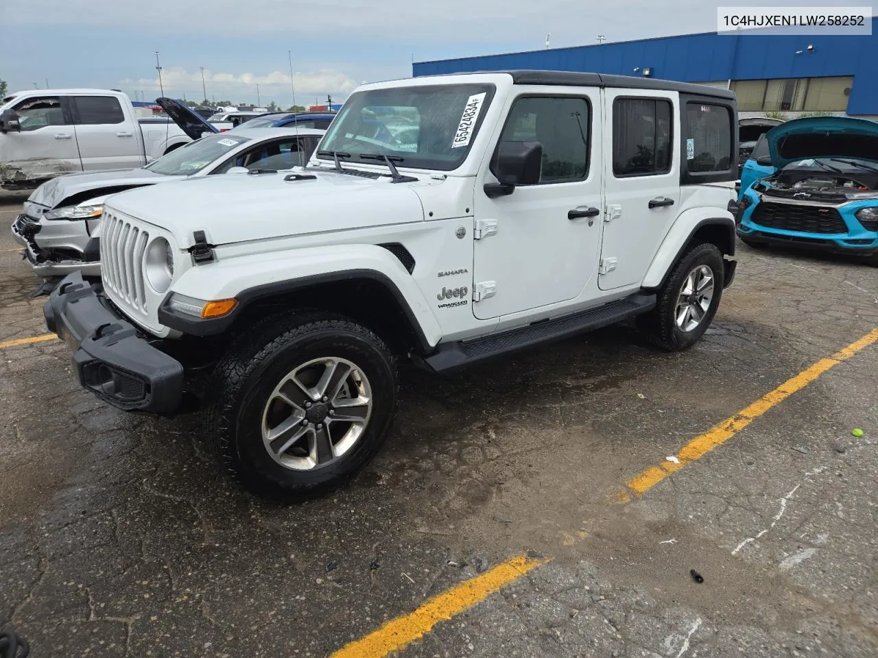 2020 Jeep Wrangler Unlimited Sahara VIN: 1C4HJXEN1LW258252 Lot: 65424834