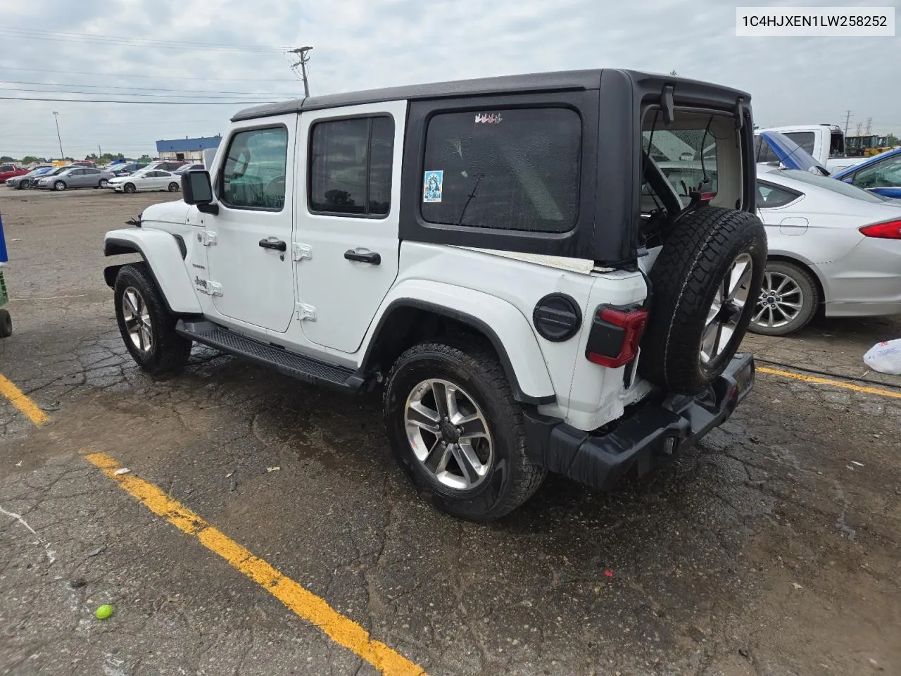 2020 Jeep Wrangler Unlimited Sahara VIN: 1C4HJXEN1LW258252 Lot: 65424834