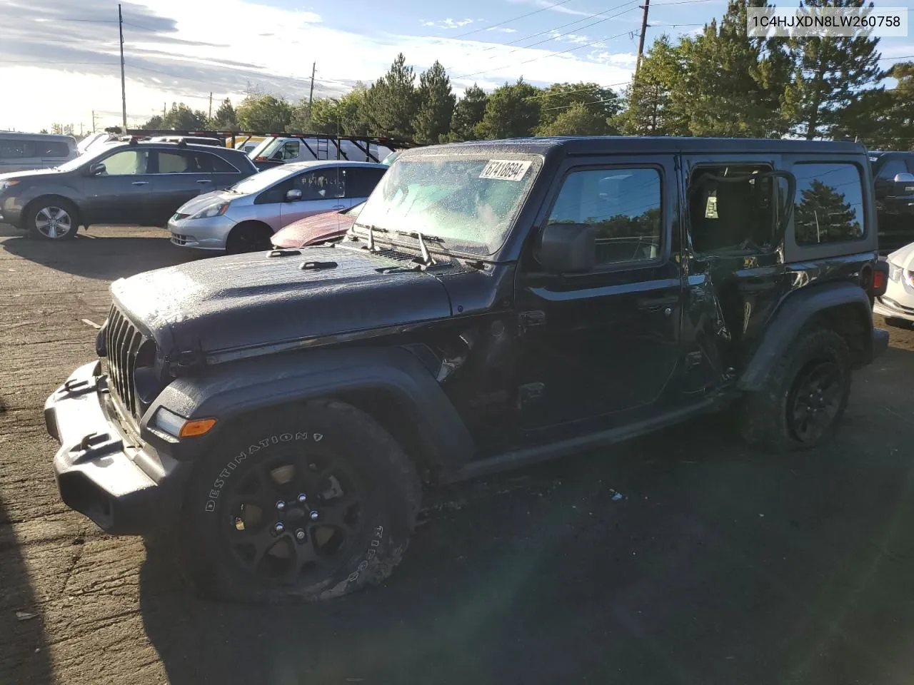 1C4HJXDN8LW260758 2020 Jeep Wrangler Unlimited Sport