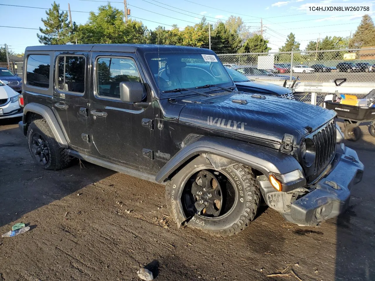 2020 Jeep Wrangler Unlimited Sport VIN: 1C4HJXDN8LW260758 Lot: 67418694