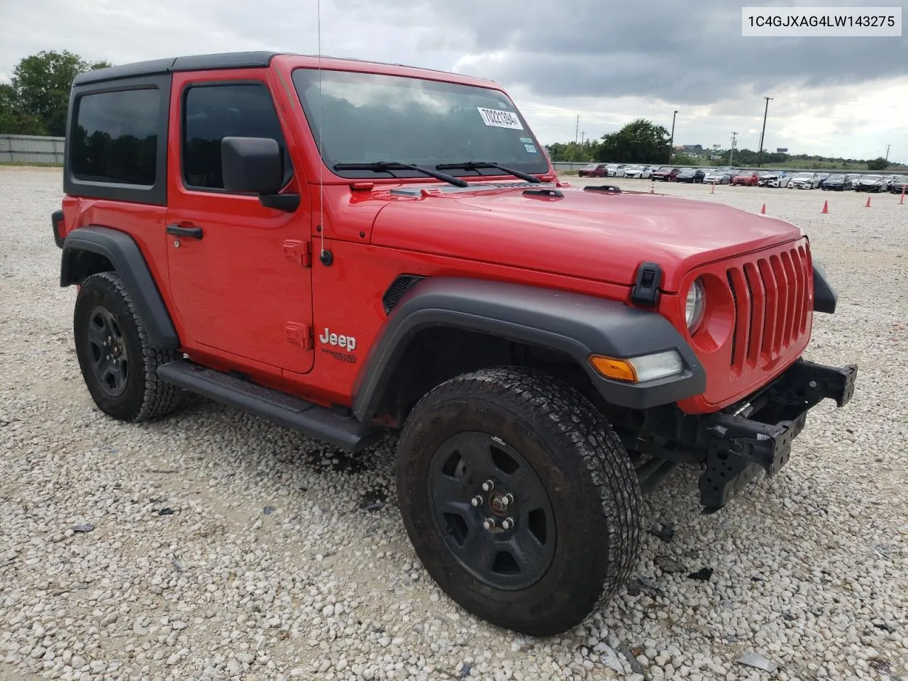 2020 Jeep Wrangler Sport VIN: 1C4GJXAG4LW143275 Lot: 70221394