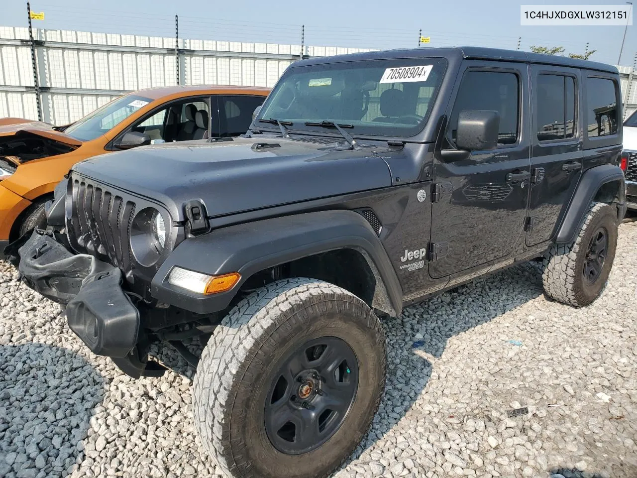 2020 Jeep Wrangler Unlimited Sport VIN: 1C4HJXDGXLW312151 Lot: 70508904