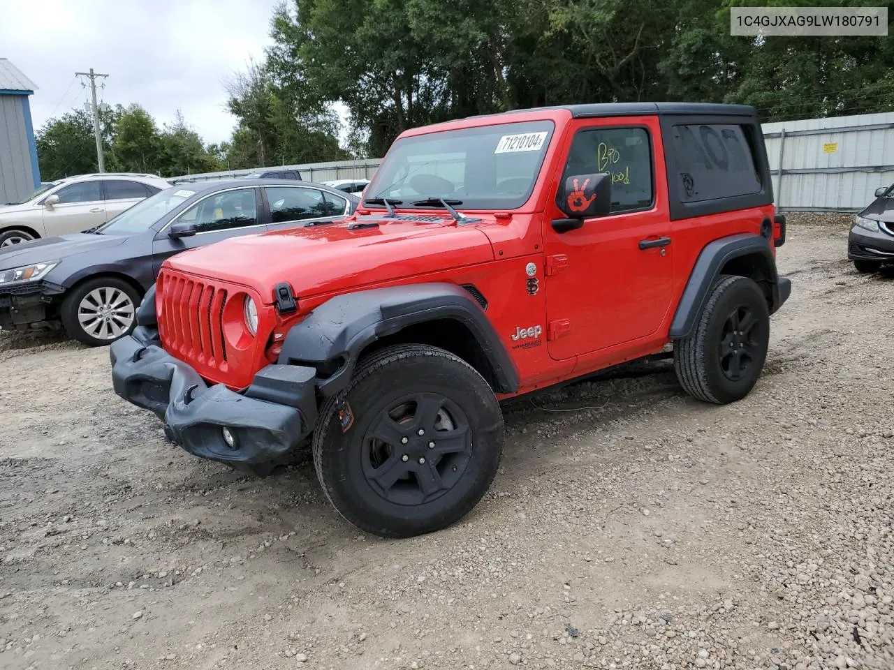 2020 Jeep Wrangler Sport VIN: 1C4GJXAG9LW180791 Lot: 71210104