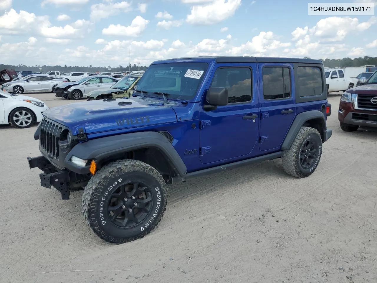 2020 Jeep Wrangler Unlimited Sport VIN: 1C4HJXDN8LW159171 Lot: 72200134