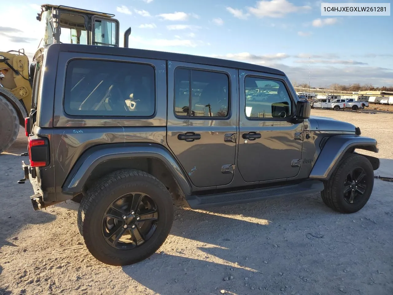 2020 Jeep Wrangler Unlimited Sahara VIN: 1C4HJXEGXLW261281 Lot: 79083593