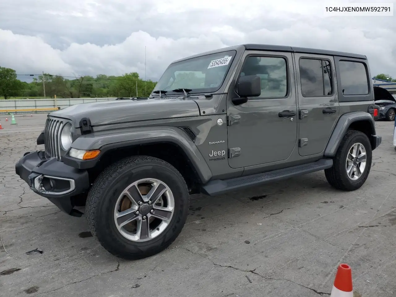 2021 Jeep Wrangler Unlimited Sahara VIN: 1C4HJXEN0MW592791 Lot: 53545455