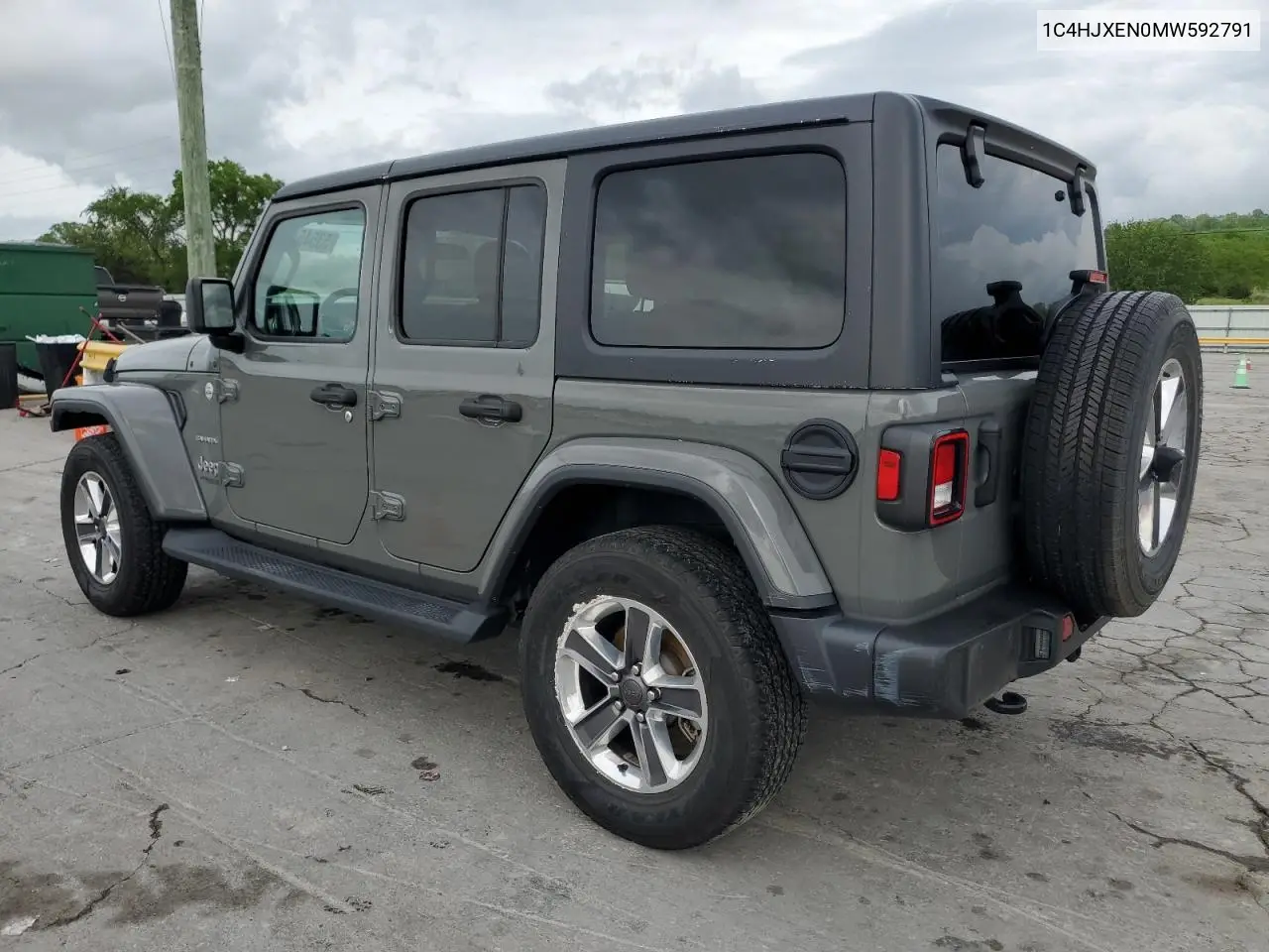 2021 Jeep Wrangler Unlimited Sahara VIN: 1C4HJXEN0MW592791 Lot: 53545455