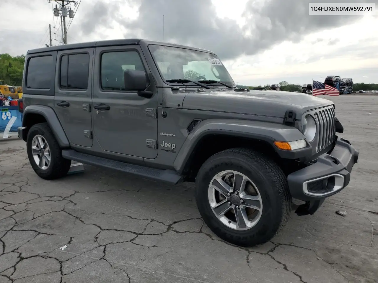 2021 Jeep Wrangler Unlimited Sahara VIN: 1C4HJXEN0MW592791 Lot: 53545455