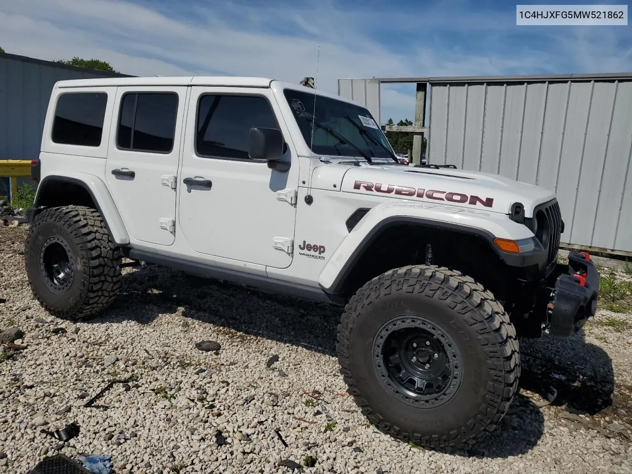 2021 Jeep Wrangler Unlimited Rubicon VIN: 1C4HJXFG5MW521862 Lot: 56529394