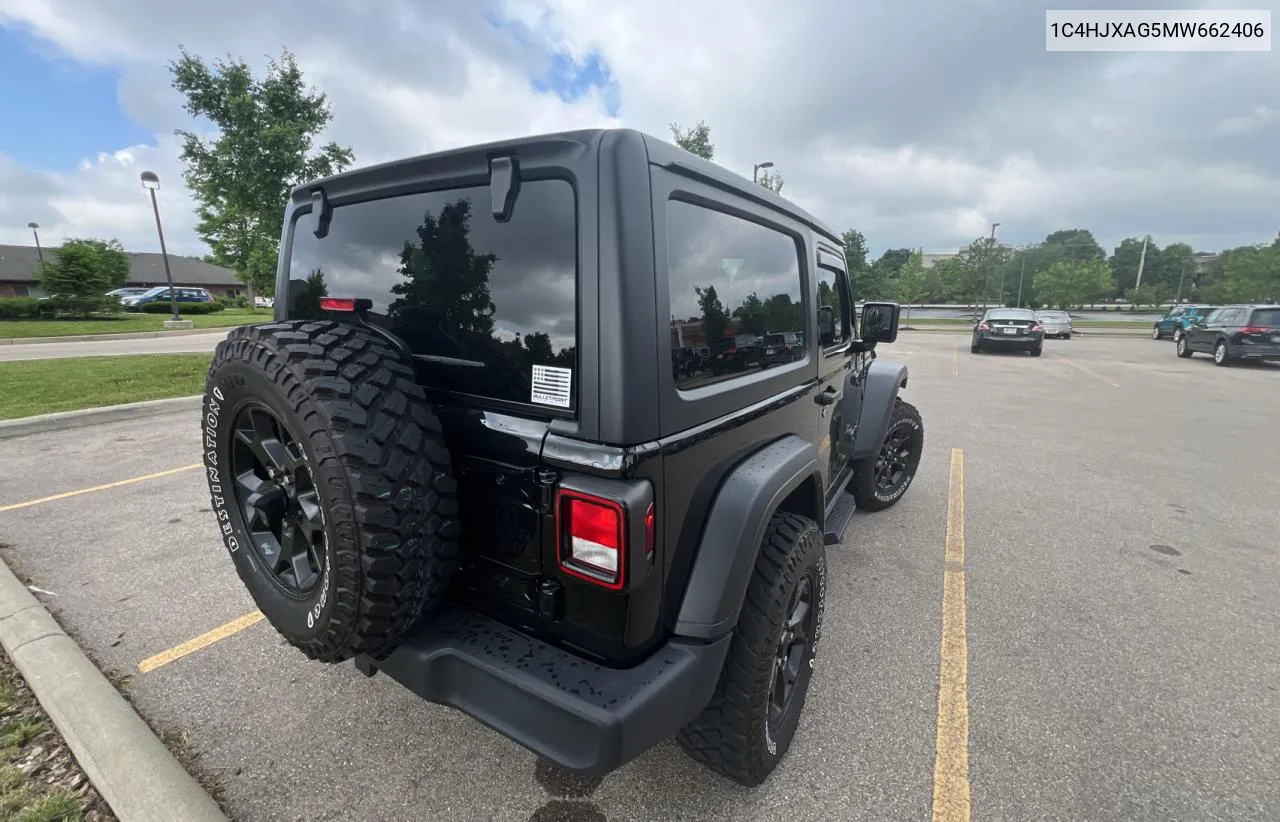 2021 Jeep Wrangler Sport VIN: 1C4HJXAG5MW662406 Lot: 57034054