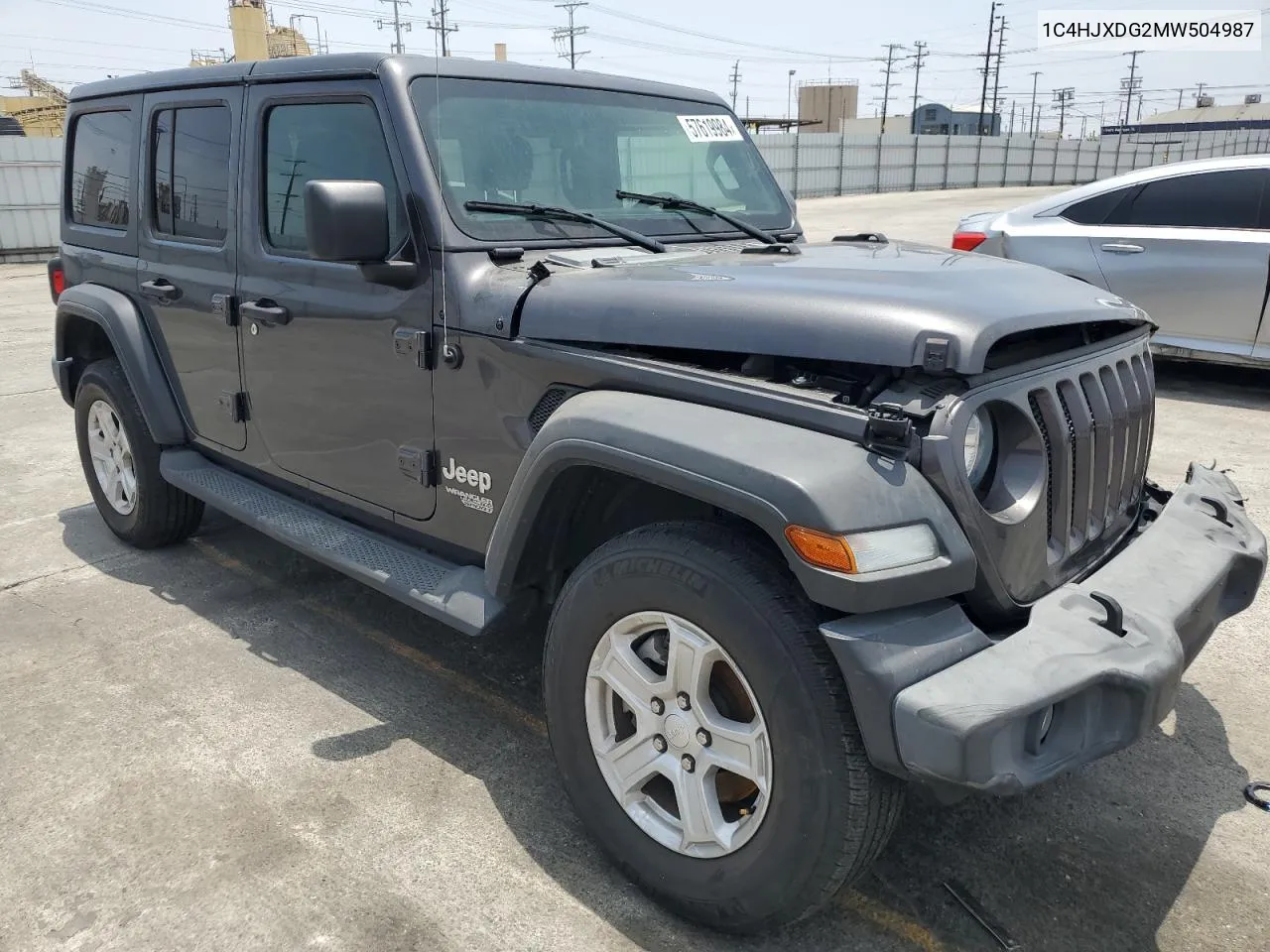 2021 Jeep Wrangler Unlimited Sport VIN: 1C4HJXDG2MW504987 Lot: 57619984