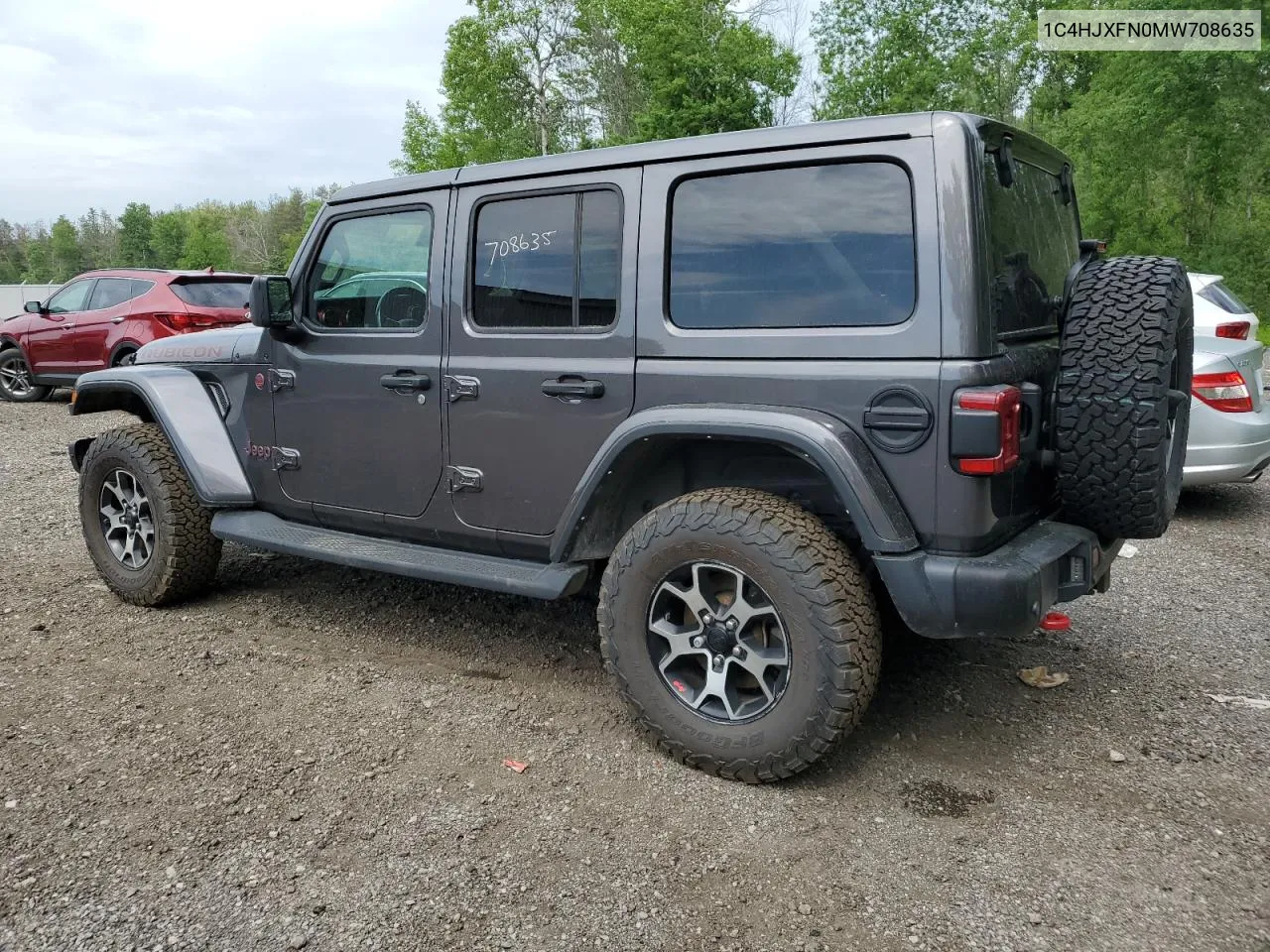 2021 Jeep Wrangler Unlimited Rubicon VIN: 1C4HJXFN0MW708635 Lot: 58123704