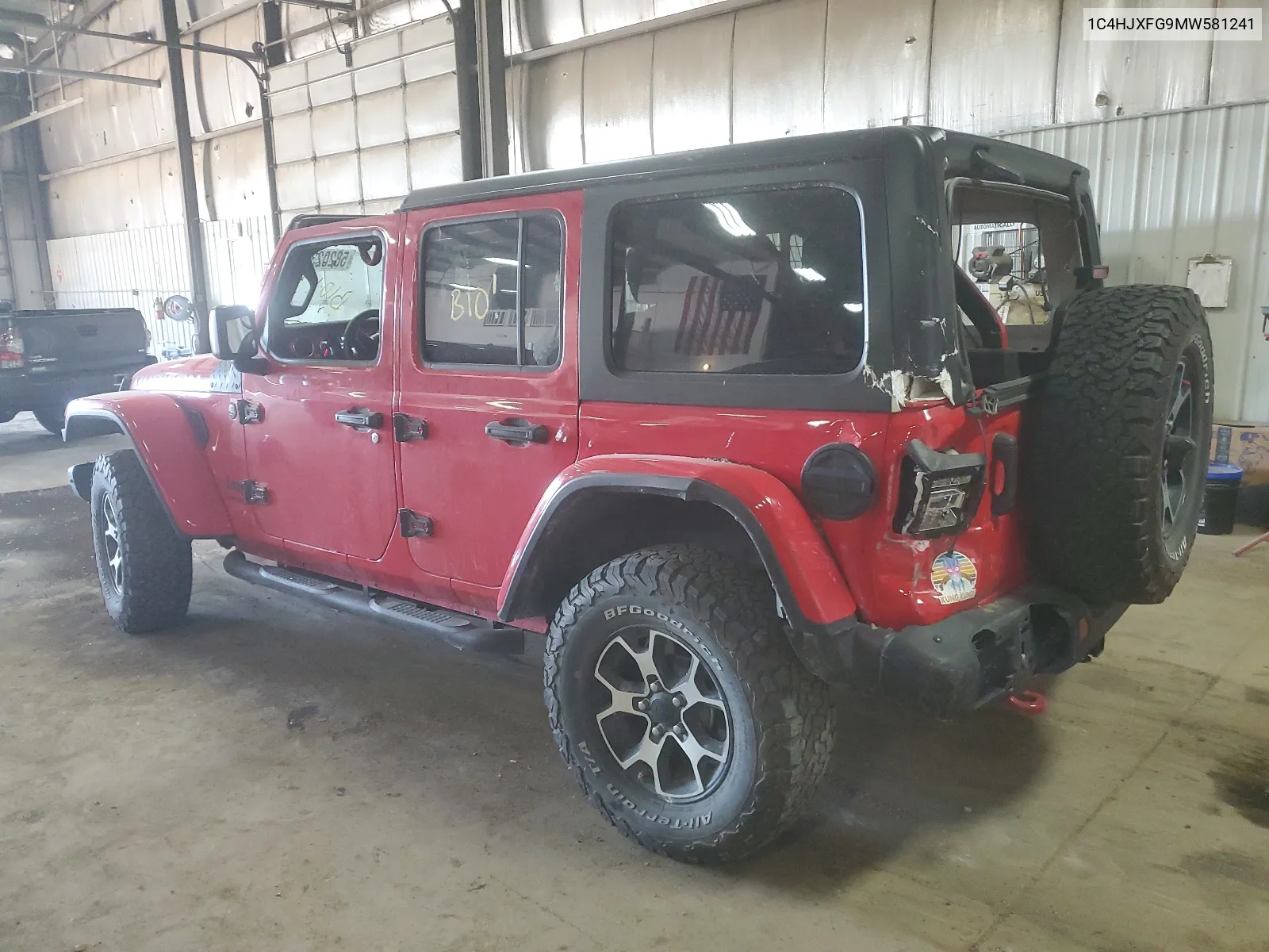 2021 Jeep Wrangler Unlimited Rubicon VIN: 1C4HJXFG9MW581241 Lot: 58202304