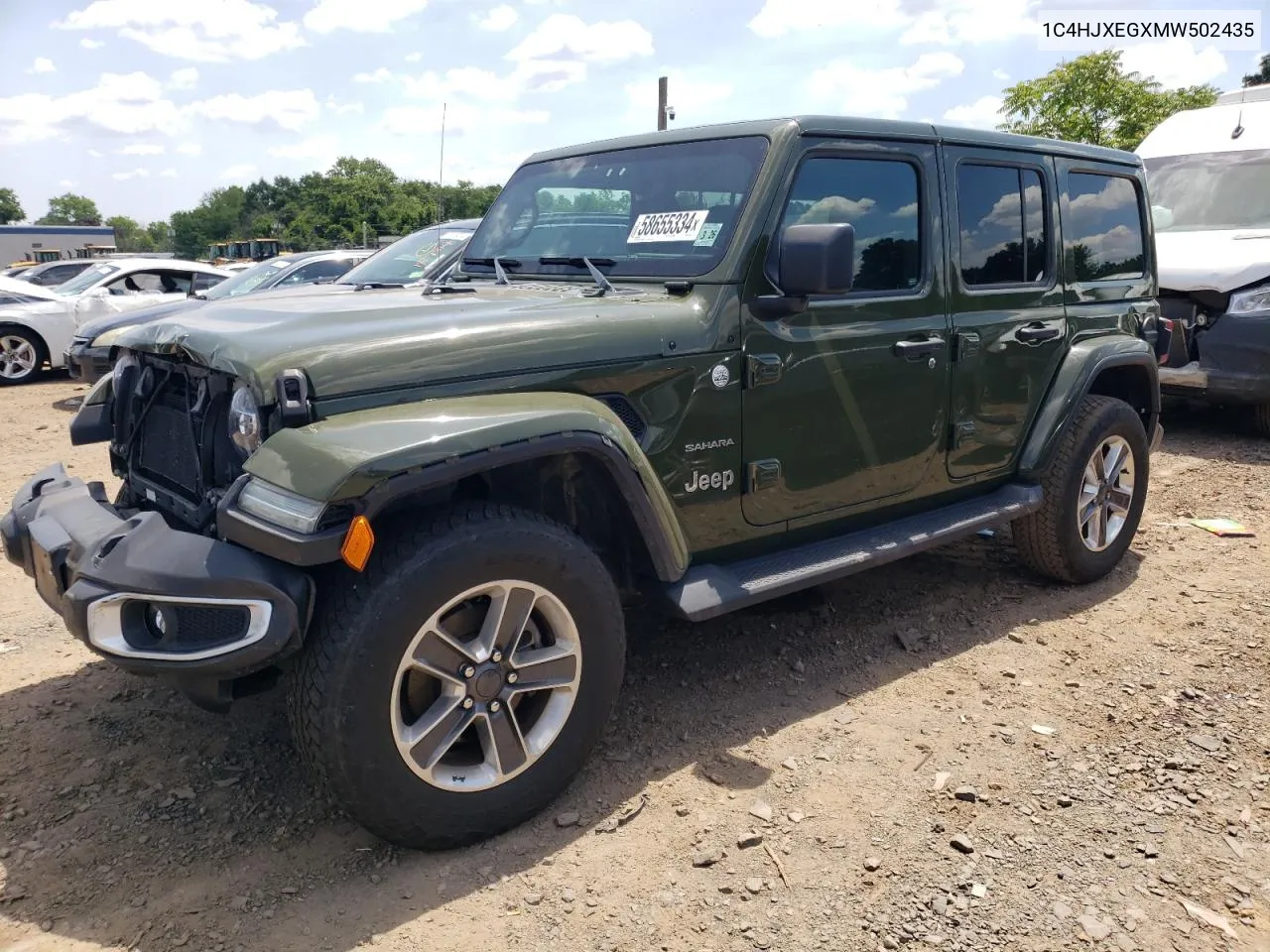 2021 Jeep Wrangler Unlimited Sahara VIN: 1C4HJXEGXMW502435 Lot: 58655334