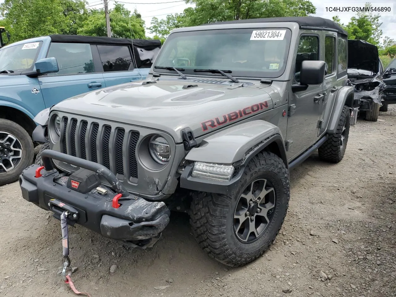 2021 Jeep Wrangler Unlimited Rubicon VIN: 1C4HJXFG3MW546890 Lot: 59021304