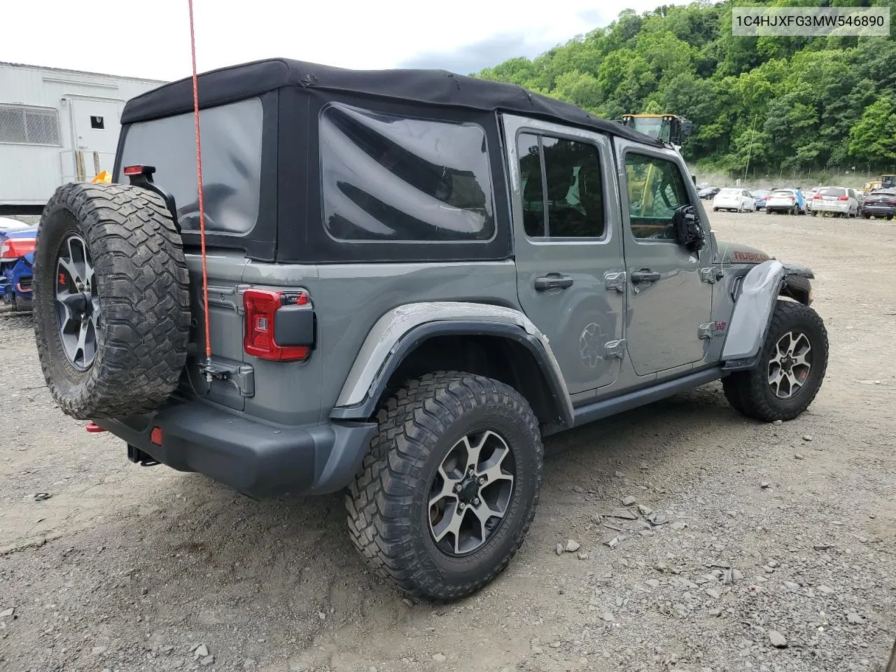 2021 Jeep Wrangler Unlimited Rubicon VIN: 1C4HJXFG3MW546890 Lot: 59021304