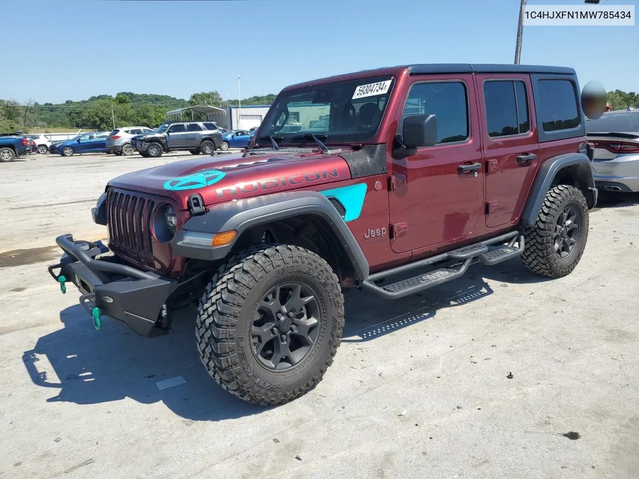 2021 Jeep Wrangler Unlimited Rubicon VIN: 1C4HJXFN1MW785434 Lot: 59304734