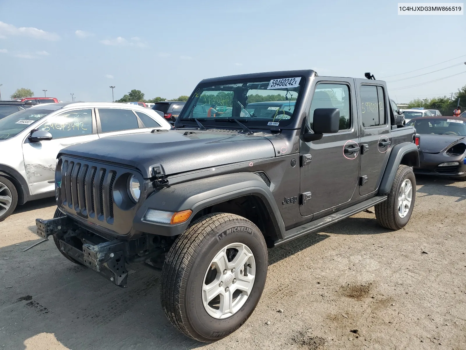 2021 Jeep Wrangler Unlimited Sport VIN: 1C4HJXDG3MW866519 Lot: 59460242