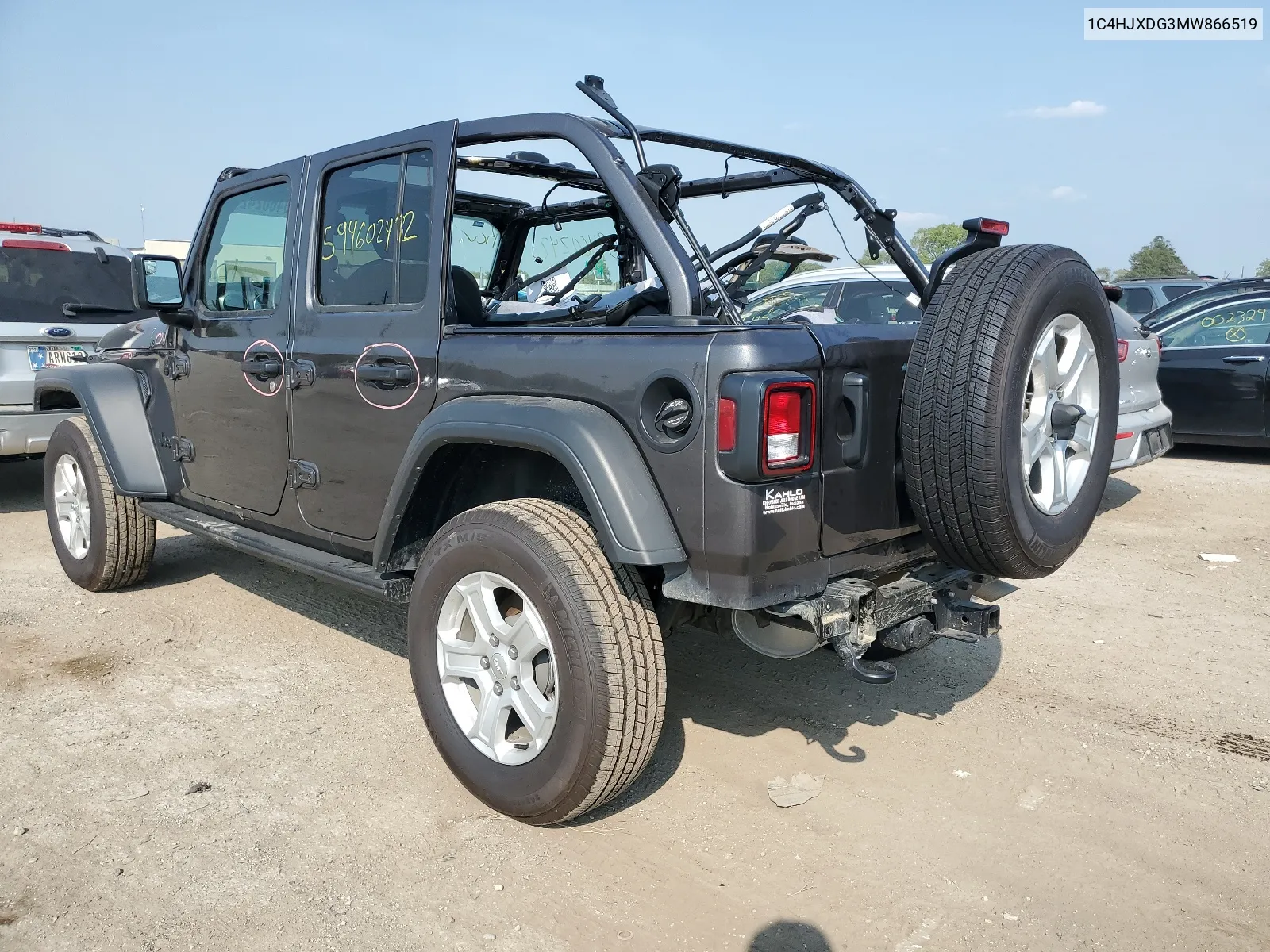 2021 Jeep Wrangler Unlimited Sport VIN: 1C4HJXDG3MW866519 Lot: 59460242