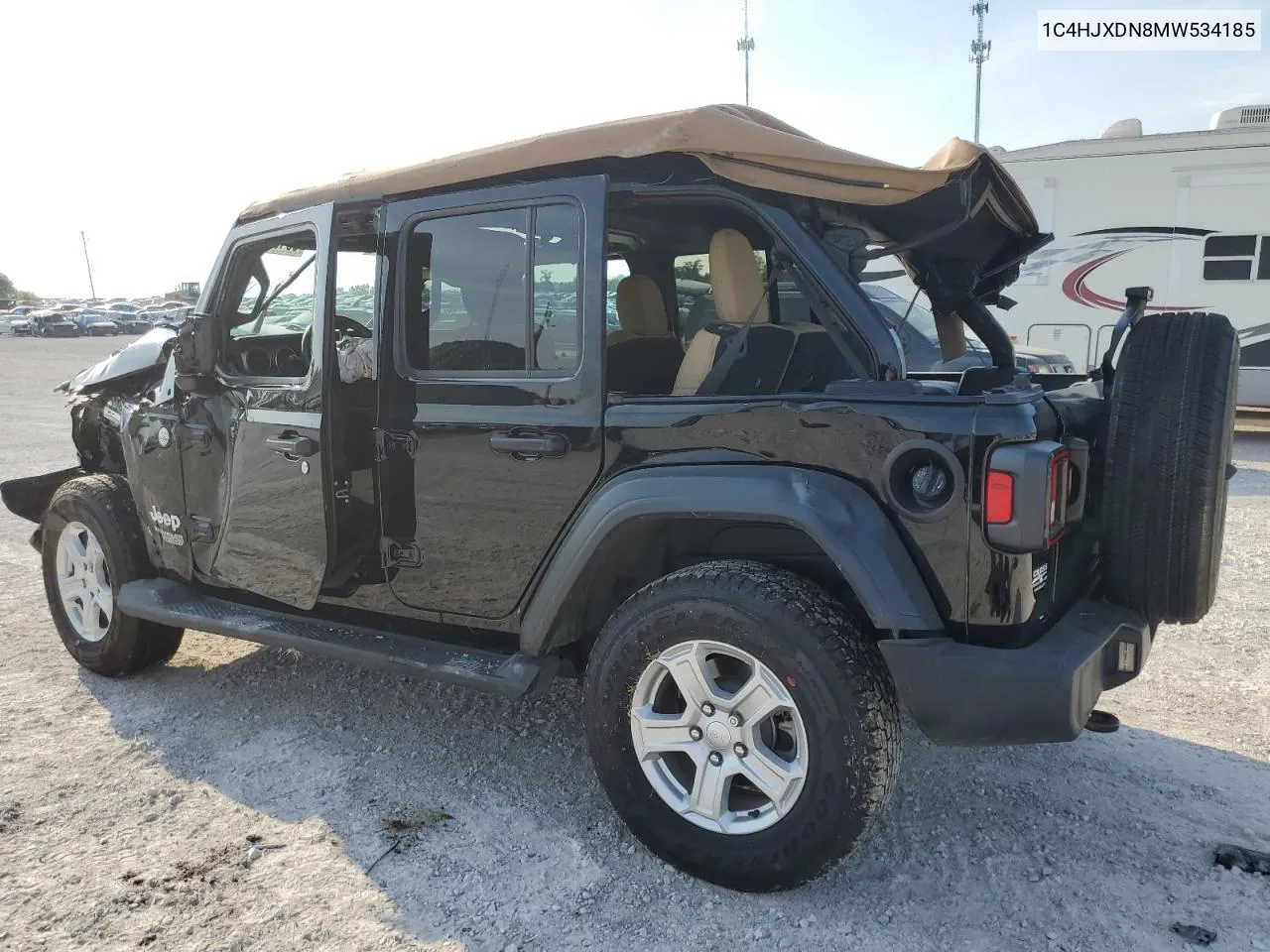 2021 Jeep Wrangler Unlimited Sport VIN: 1C4HJXDN8MW534185 Lot: 59490854