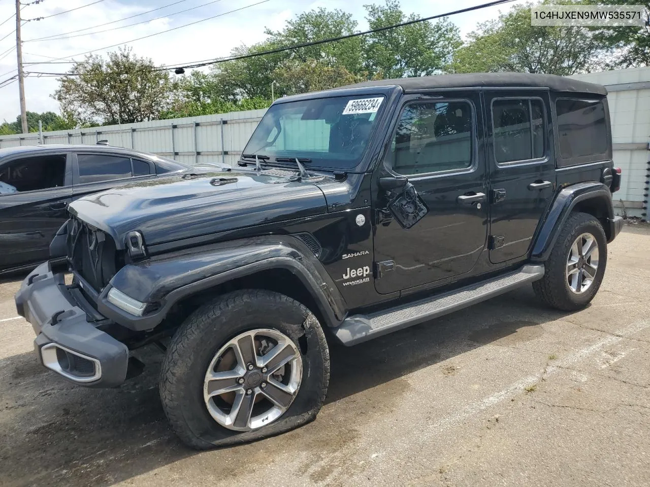 2021 Jeep Wrangler Unlimited Sahara VIN: 1C4HJXEN9MW535571 Lot: 59666234