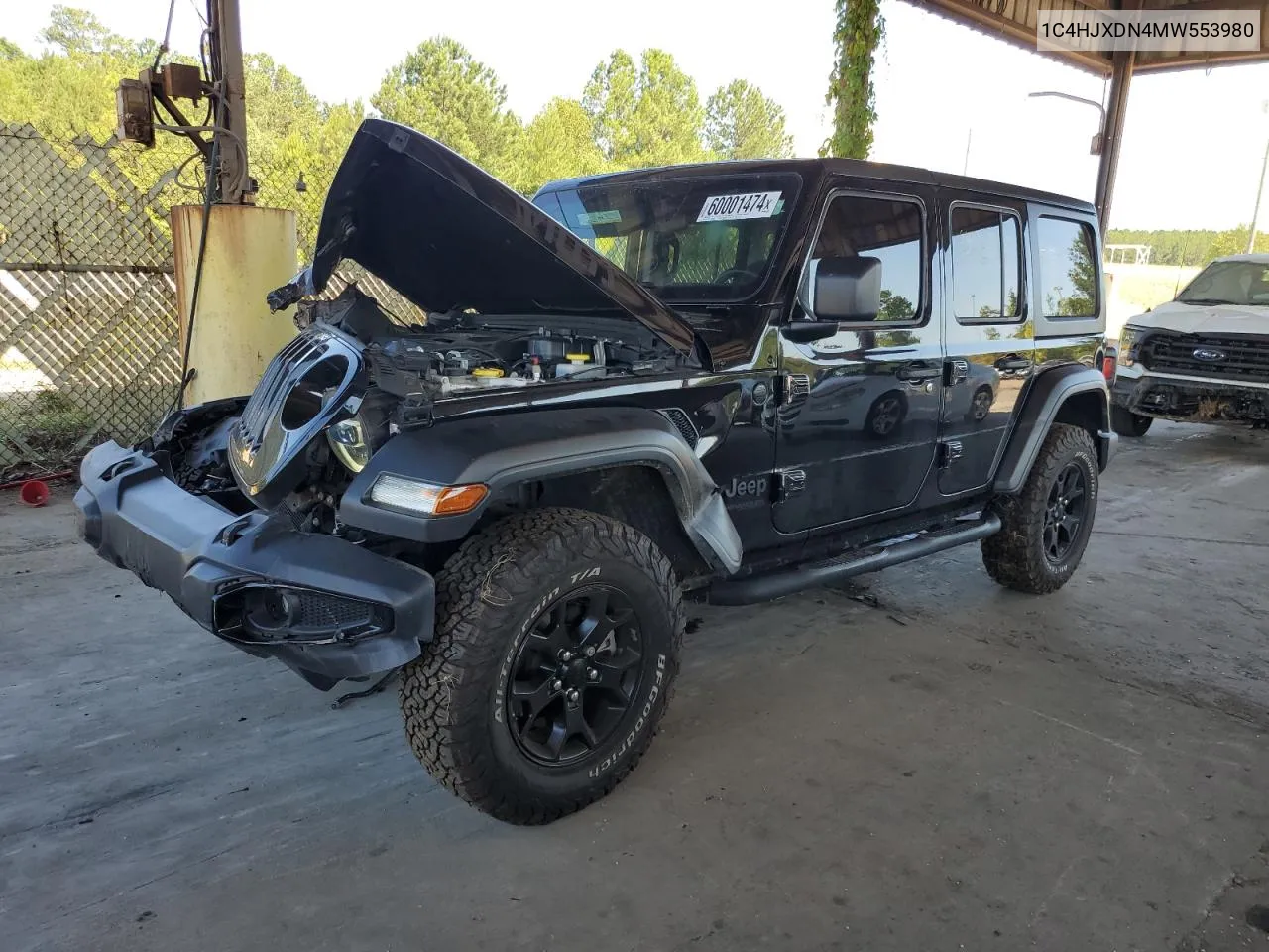 1C4HJXDN4MW553980 2021 Jeep Wrangler Unlimited Sport